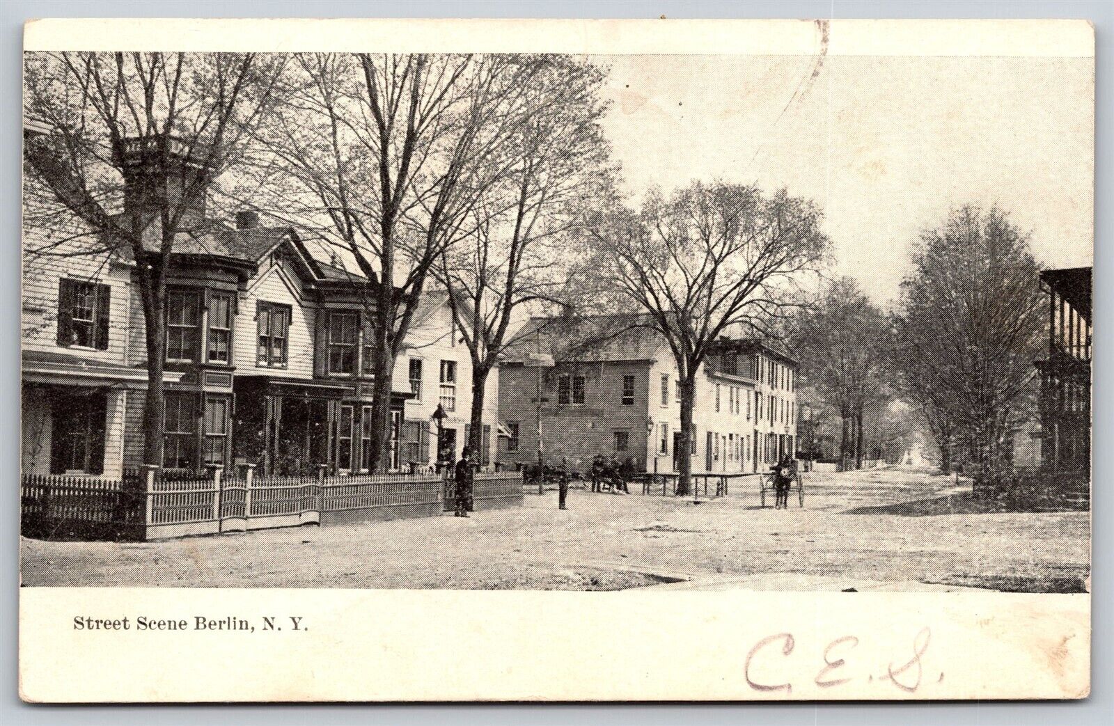 Postcard Street Scene Berlin NY 1905 L206