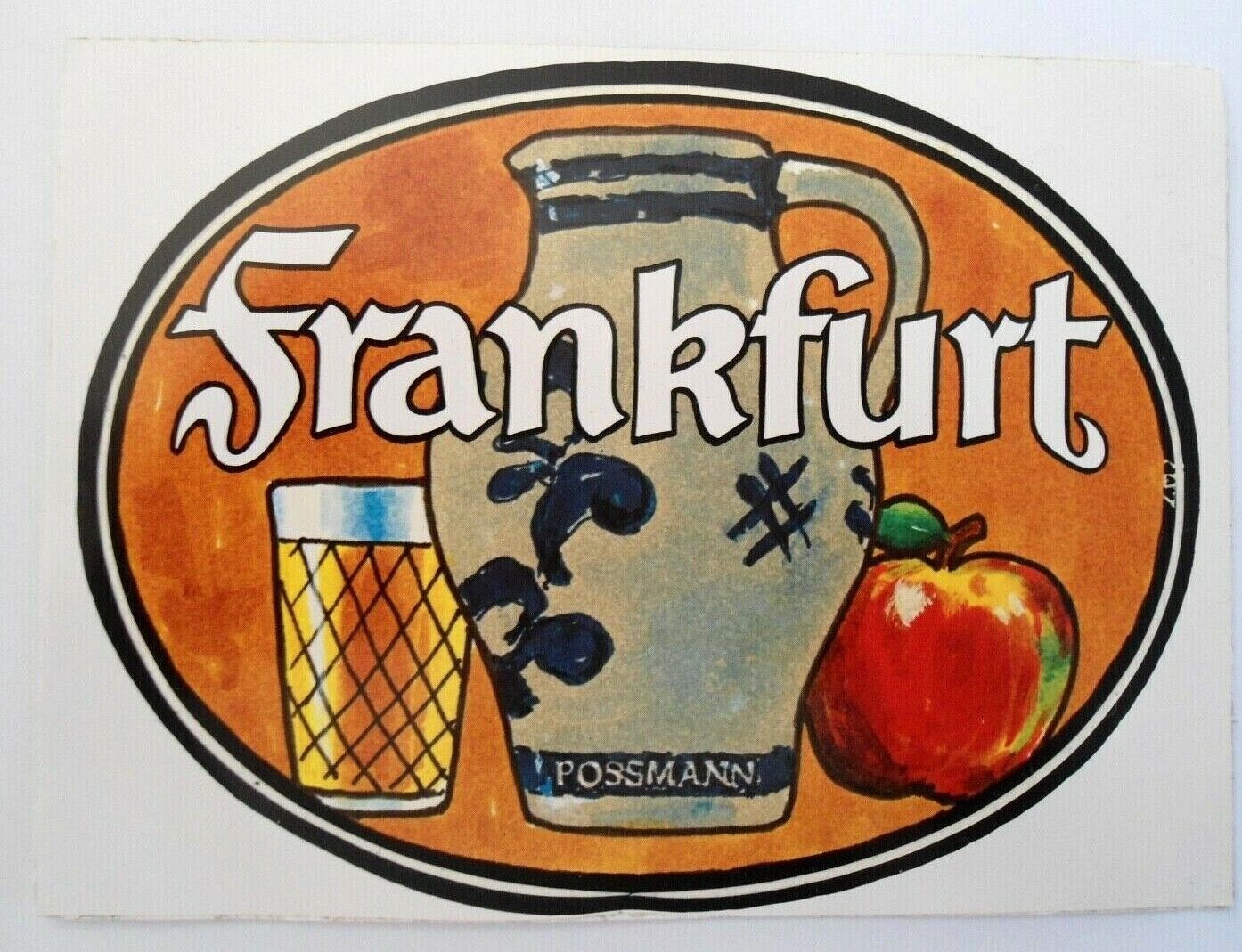 Souvenir-Aufkleber Frankfurt Am Main Äppelwoi Bembel Possmann Hessen Cider