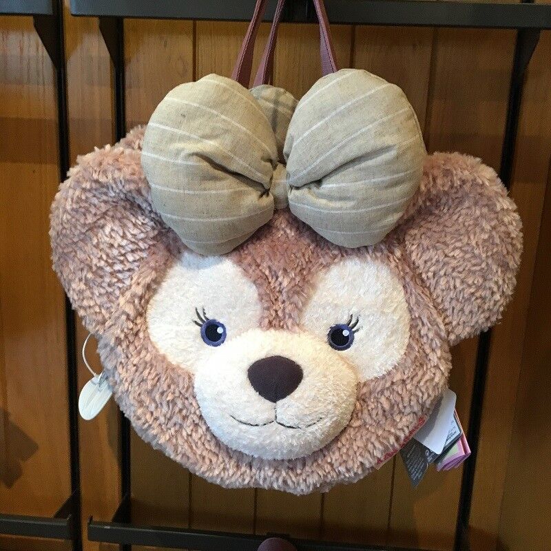Disney Shellie May Duffy Bear Face Plush Tote Bag Handbag Shoulder Bag Backpack