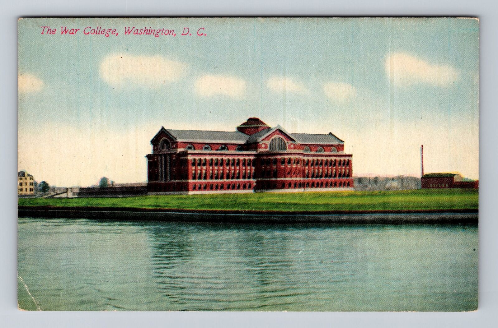 Washington DC, Scenic View The War College, Antique Souvenir, Vintage Postcard