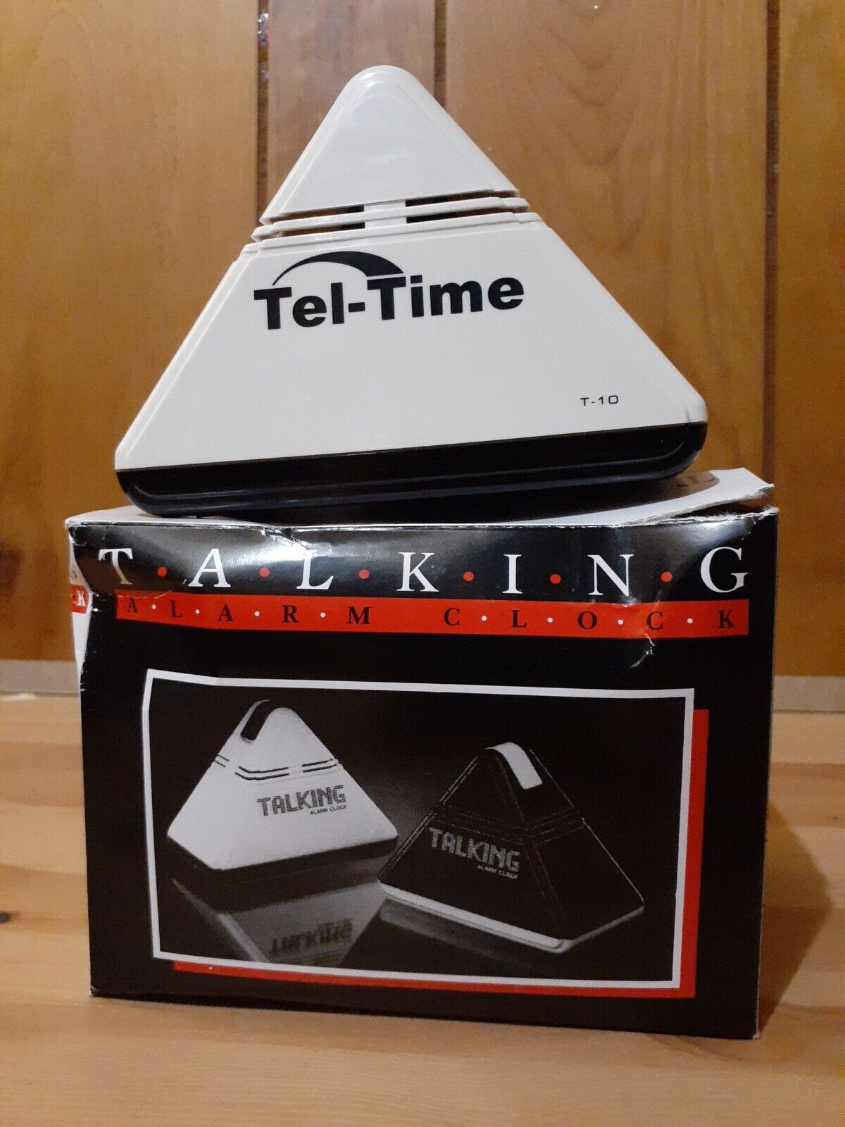 Vintage Tel-Time T-10 Talking Alarm Clock Triangle Pyramid