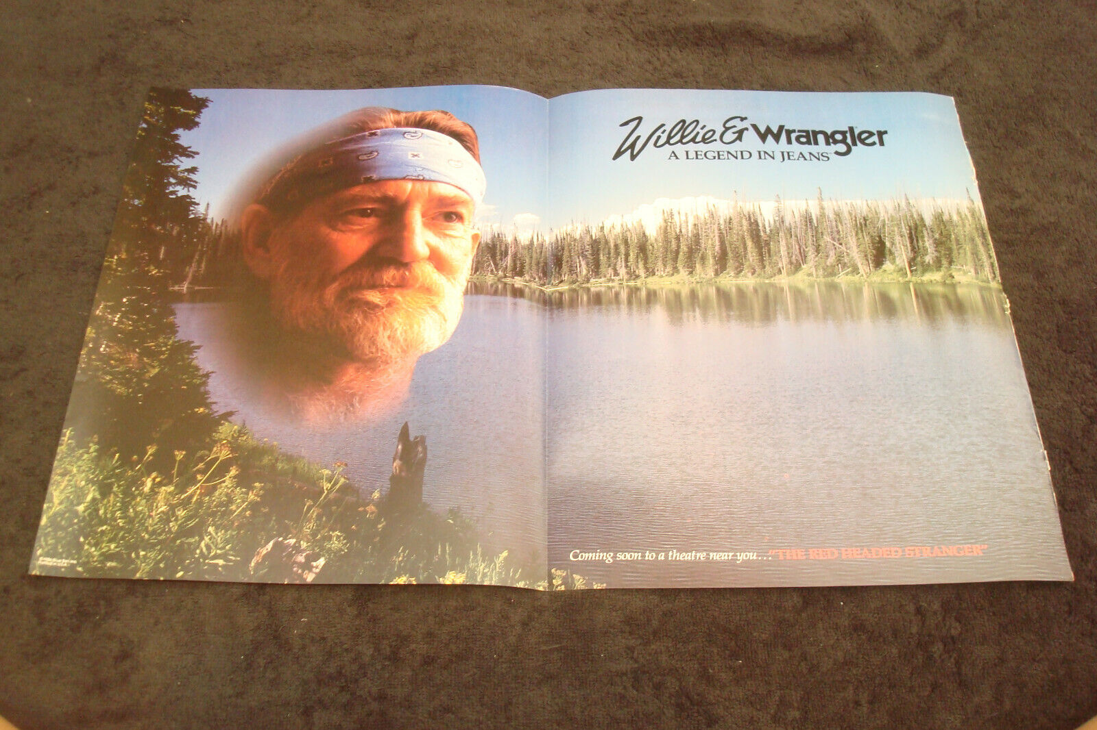 WILLIE NELSON 1986 ad Willie & Wranger A Legend in Jeans for Red Headed Stranger