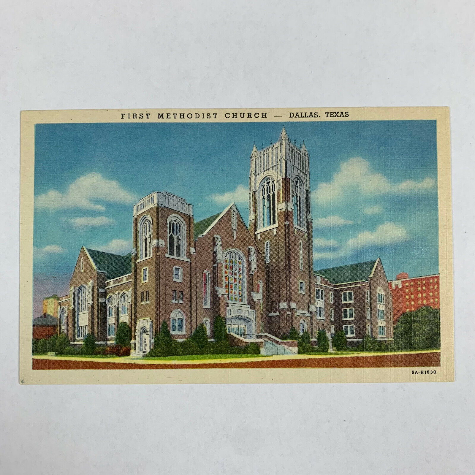 Postcard Texas Dallas TX First Methodist Church 1940s Linen Unposted