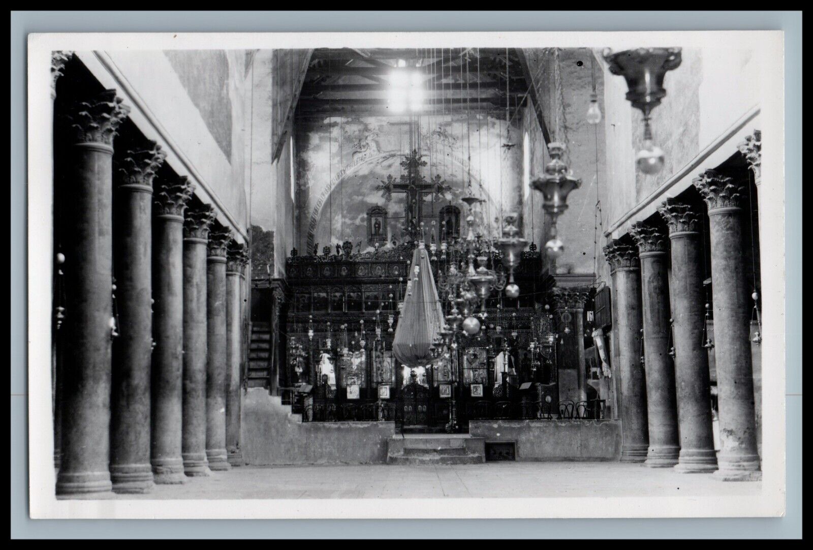 CHURCH OF THE NATIVITY Vintage RPPC Photo Postcard c1950s Photo Leon Jerusalem