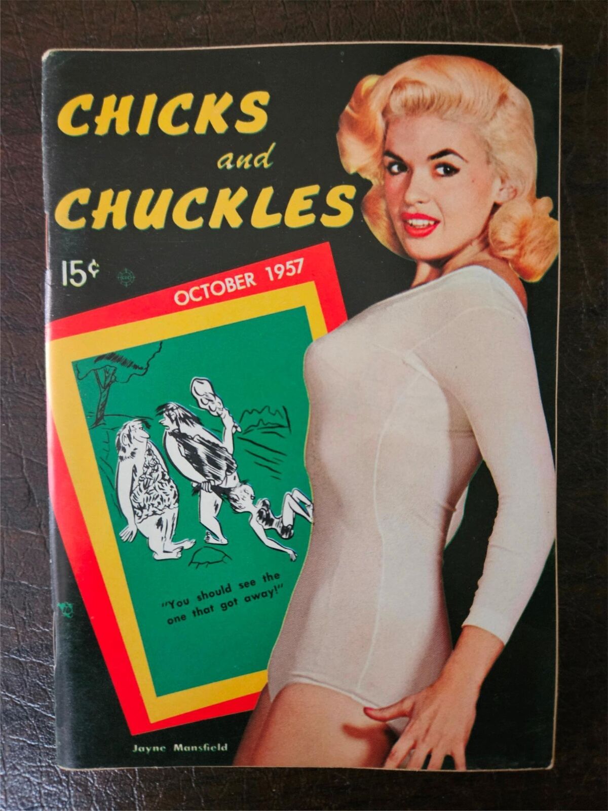 Chicks & Chuckles magazine October 1957 pocket-size pin up Jayne Mansfield VG