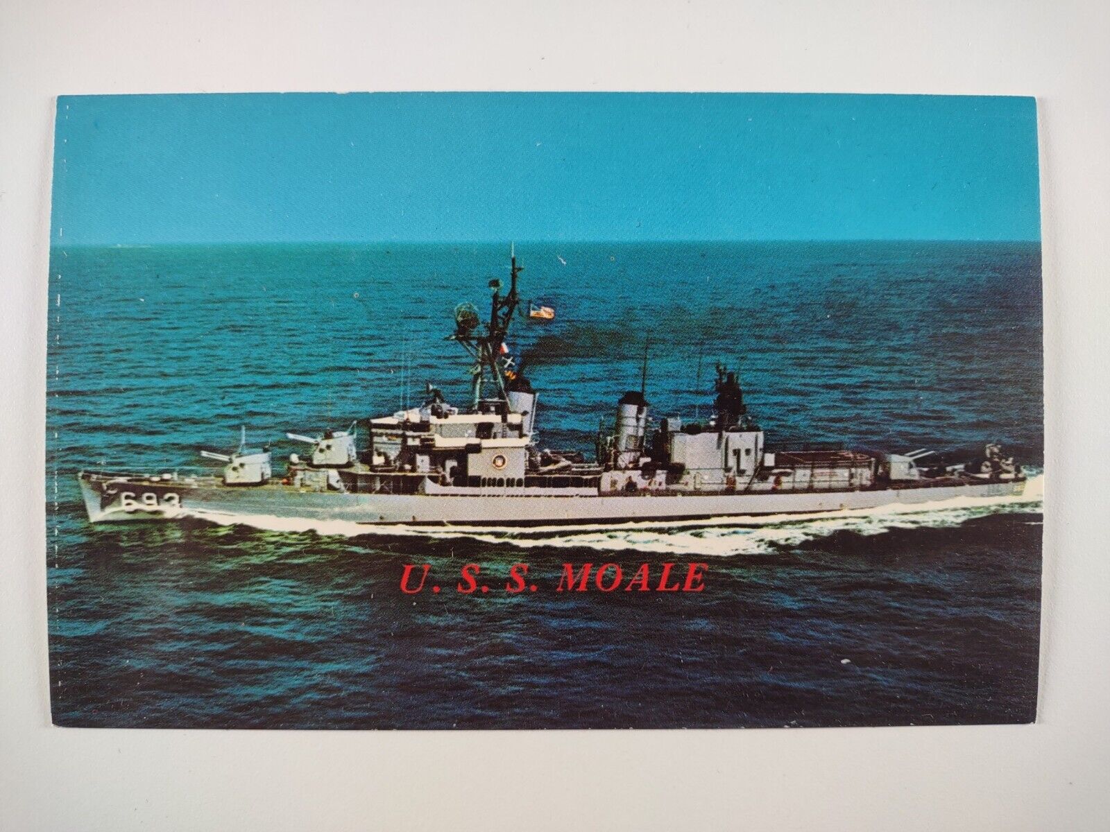 USS Moale DD 693 Sumner Class Destroyer Postcard Unposted USN Navy Sea Naval