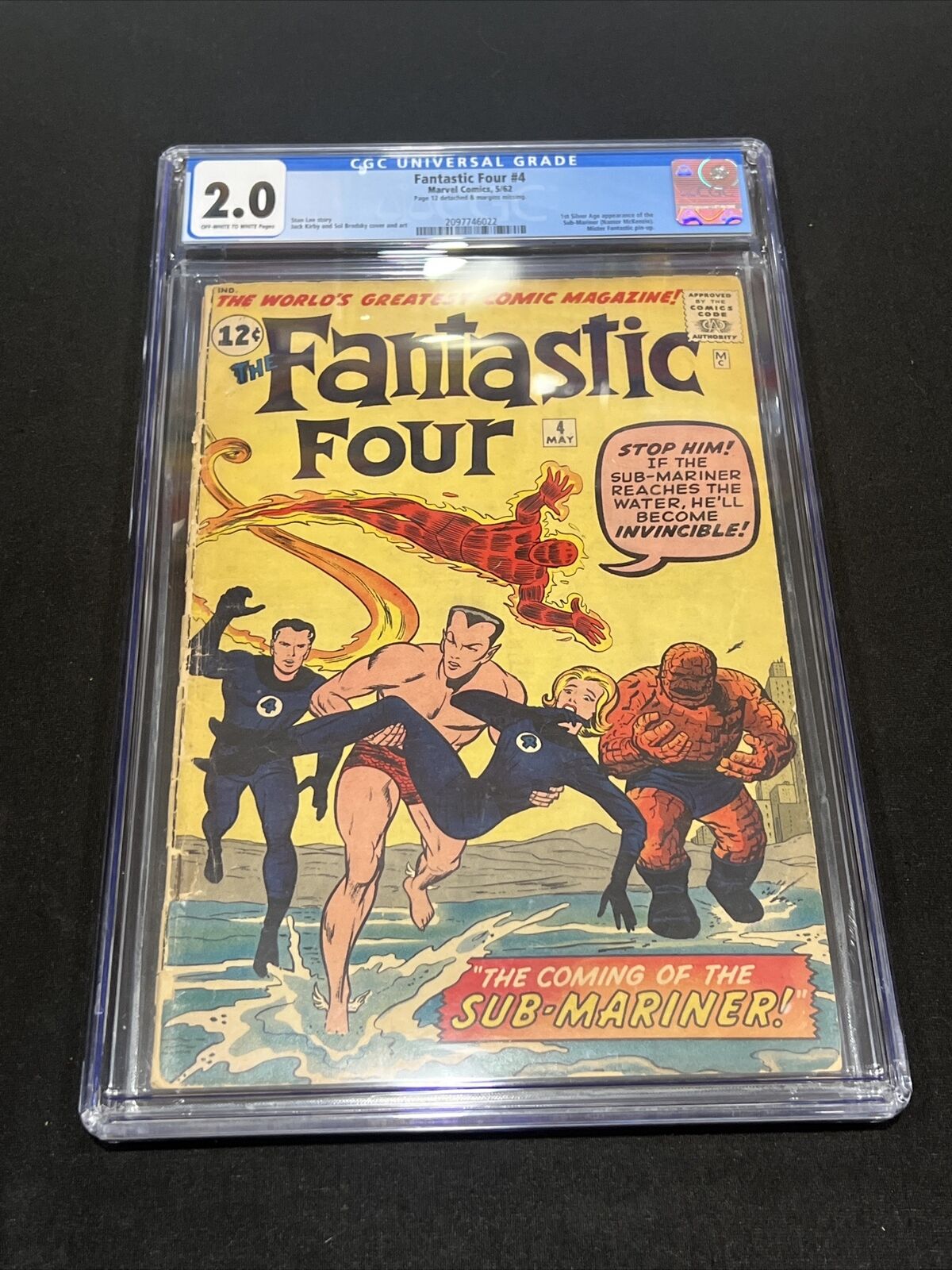 Fantastic Four #4 CGC 2.0 1st app Silver Age Appearance of Sub-Mariner Key