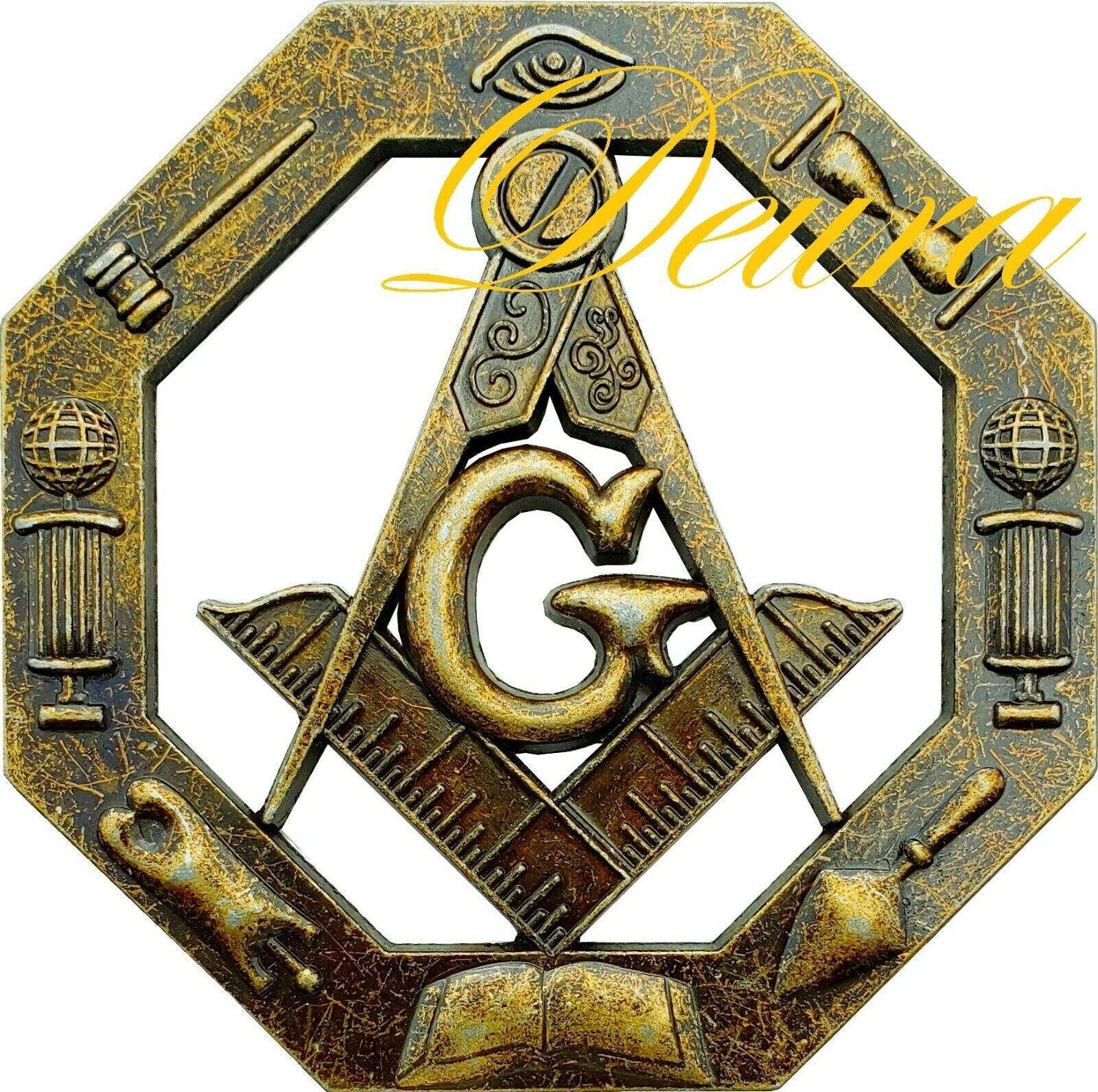 Masonic Car Emblem Master Mason Working Tools 3D Die Cut Out 3