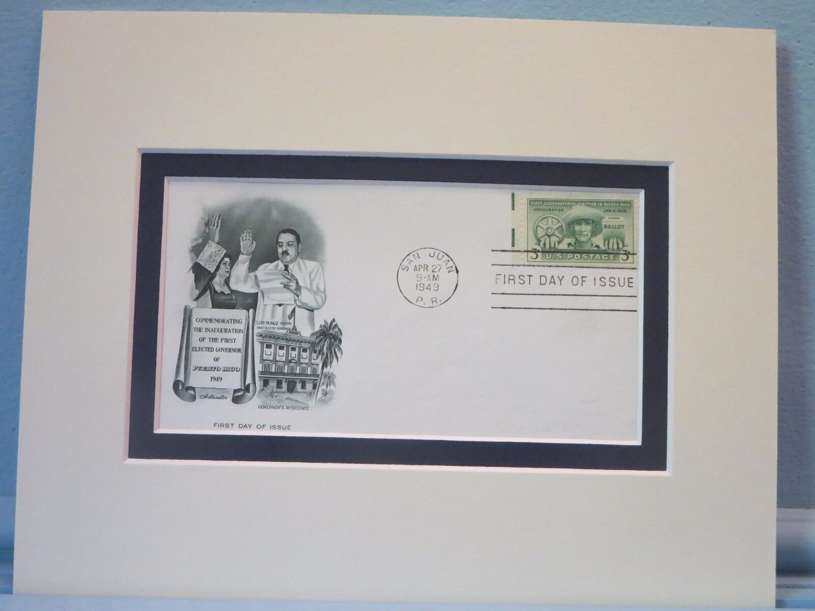 Puerto Rico - Its First Gubernatorial Election in 1948 & First Day Cover 