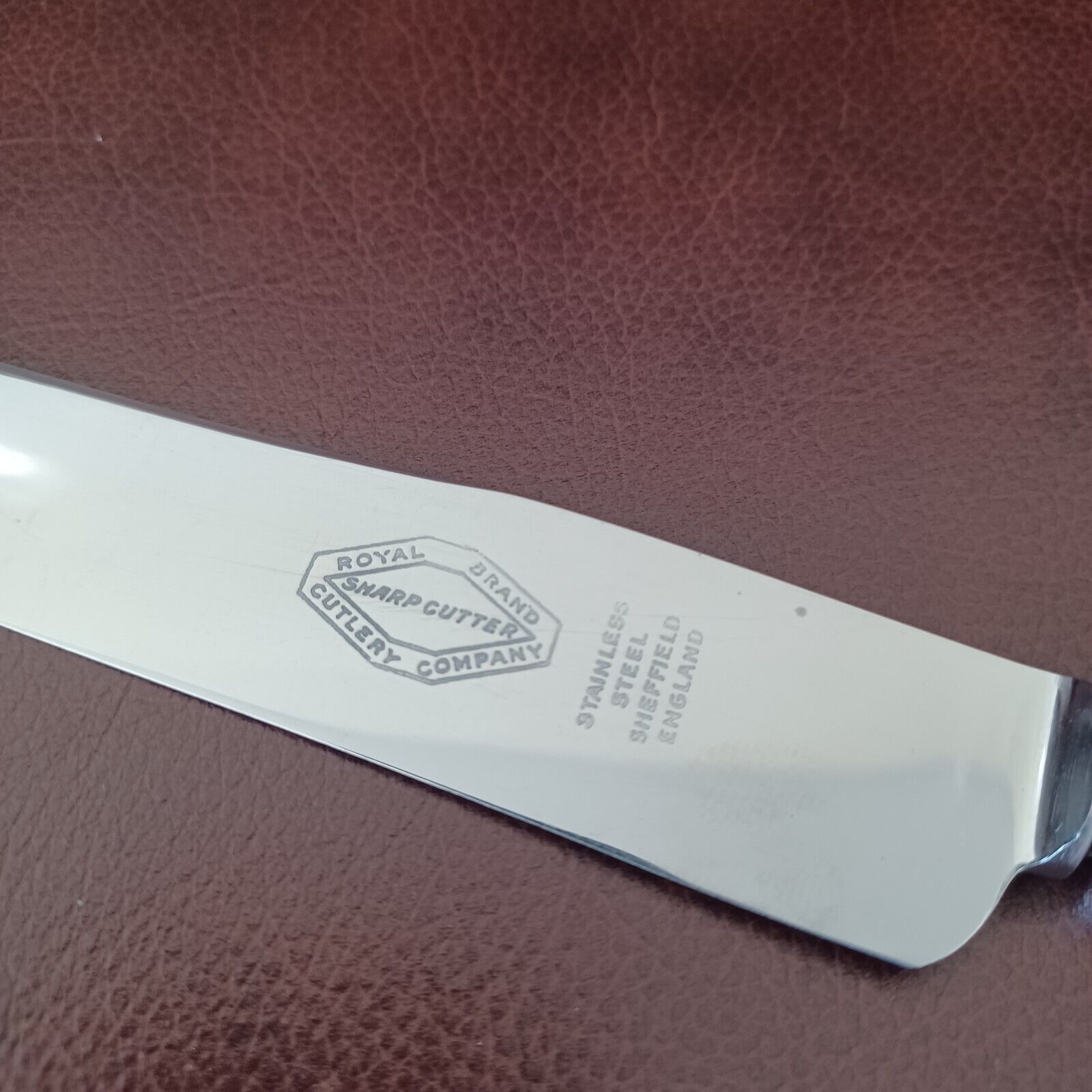 Royal Brand Cutlery Co Sheffield England Stainless Steel Knife EUC Narcissus