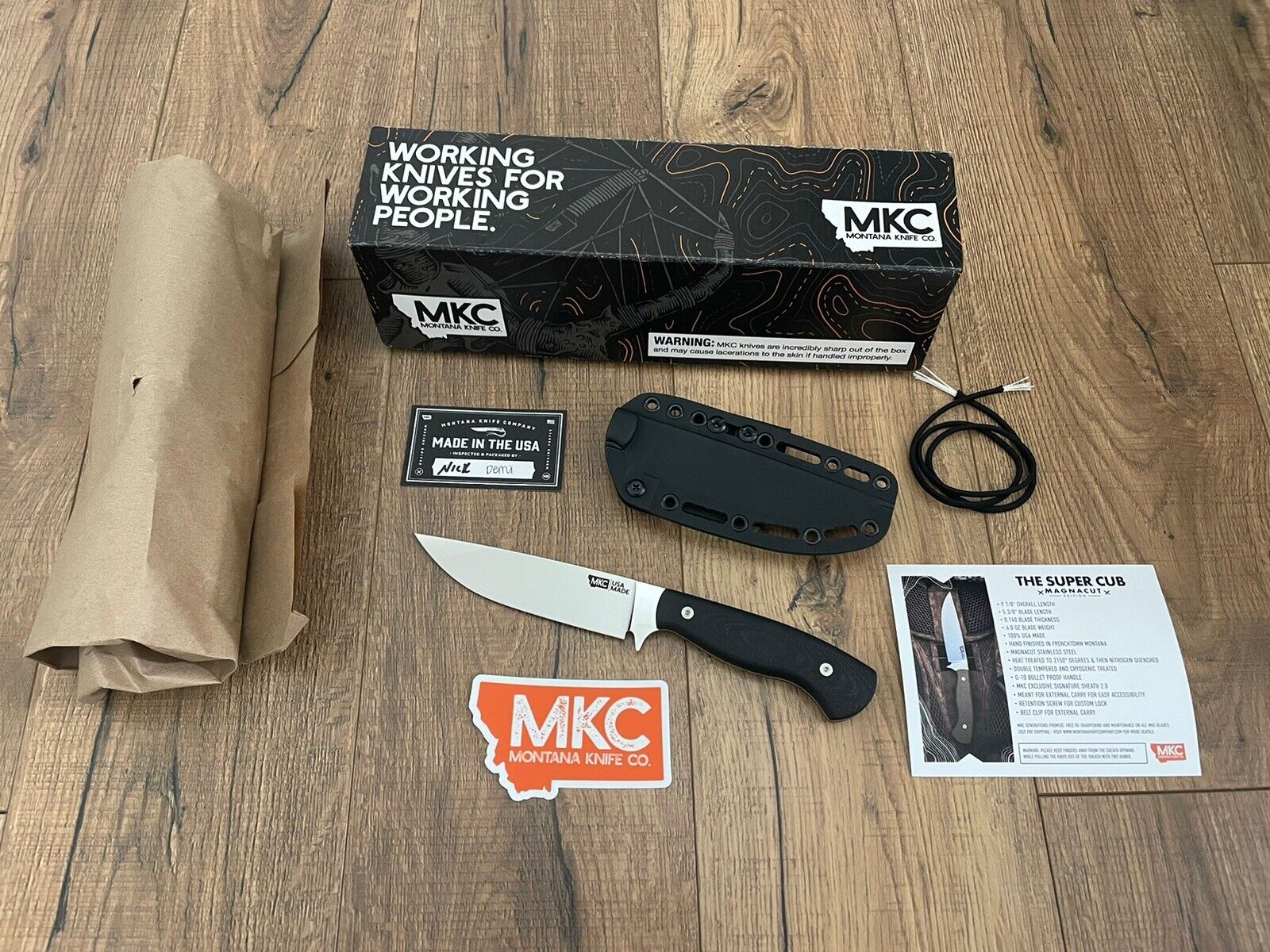 Montana Knife Company MKC Magnacut Super Cub Black (New In Box)