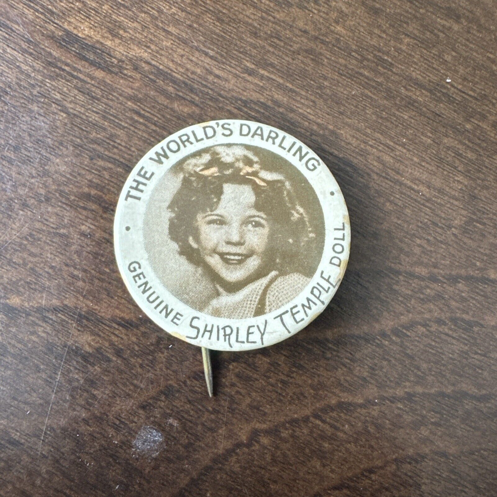 Shirley Temple Portrait 1930's Pin Button ~ The Worlds Darling