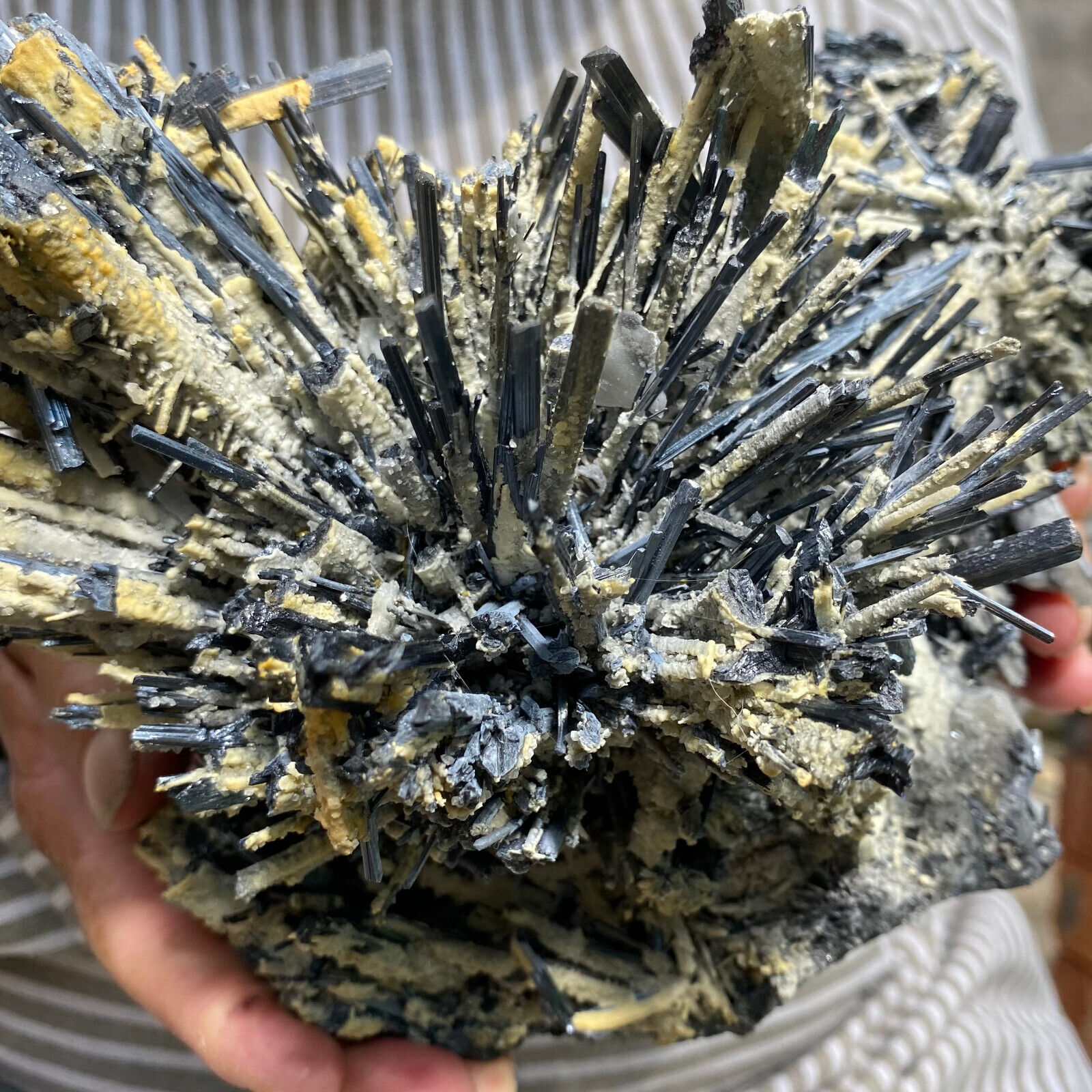 5.5lb Large Stibnite Crystals Specimen Xikuangshan Lengshuijiang Hunan China