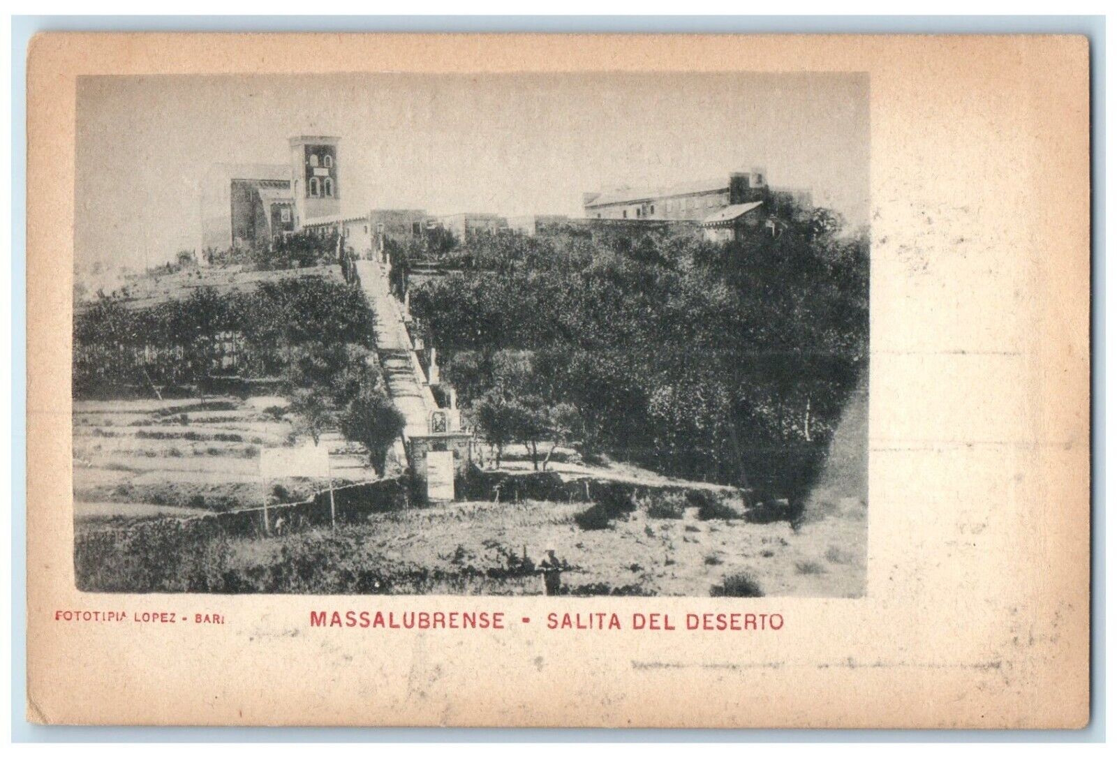 c1905 Massa Lubrense Salita Via Deserto Italy Antique Unposted Postcard