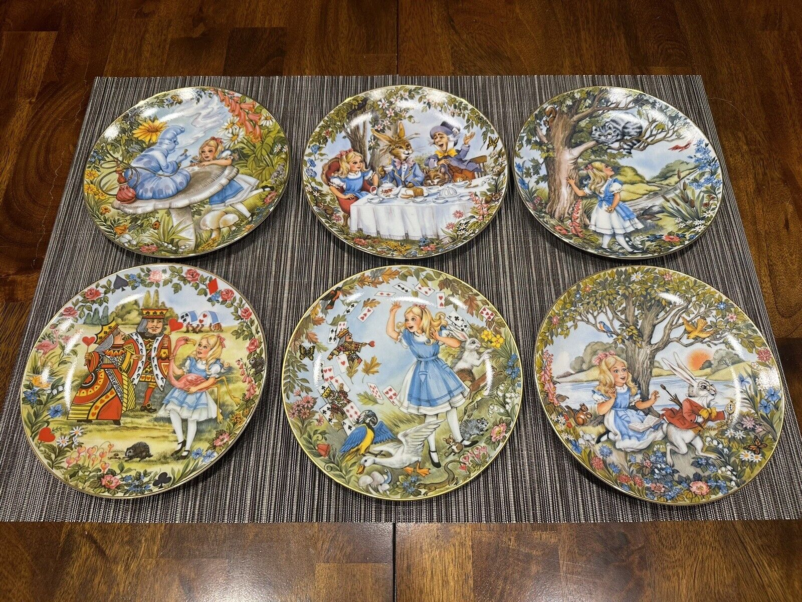Alice In Wonderland Viletta Collector Plates 1980 Limited Edition Set of 6
