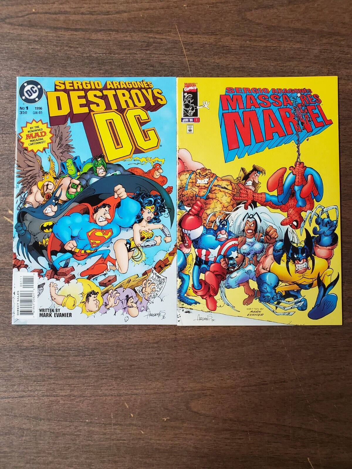 Sergio Aragone's Destroys DC/Massacres Marvel #1 (DC/Marvel 1996) both issues