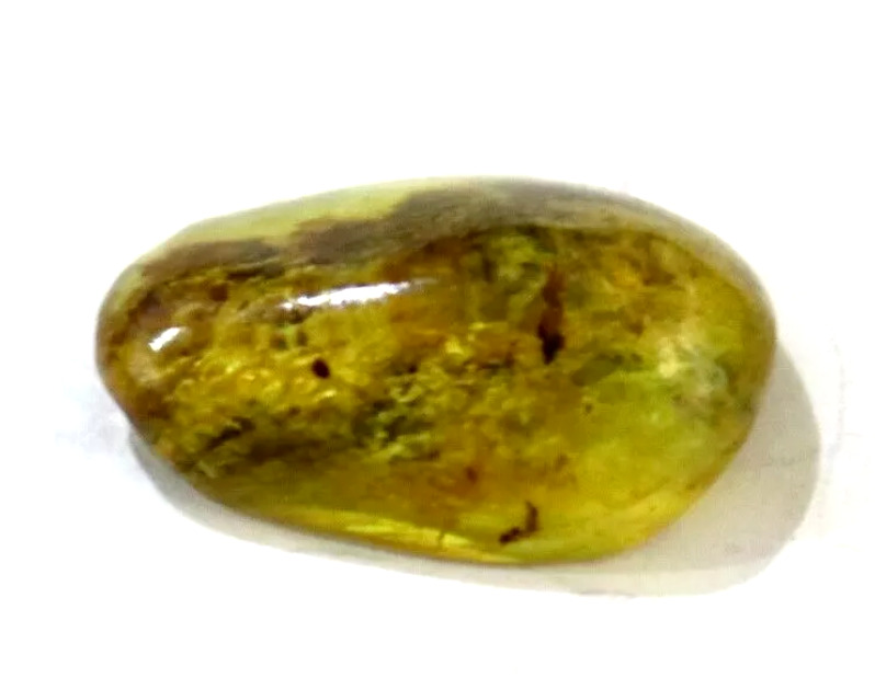 Genuine Natural Dominican yellow Blue Amber Polished Stone 21mm  free drilling