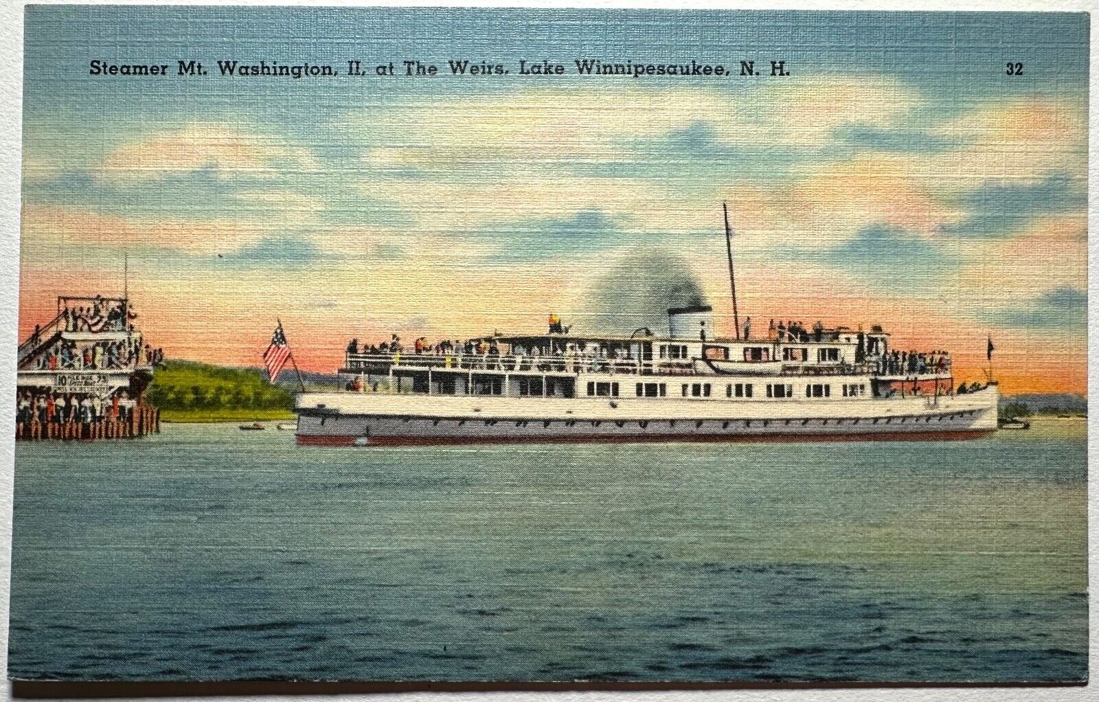 Steamer Mt Washington Lake Winnipesaukee New Hampshire Postcard