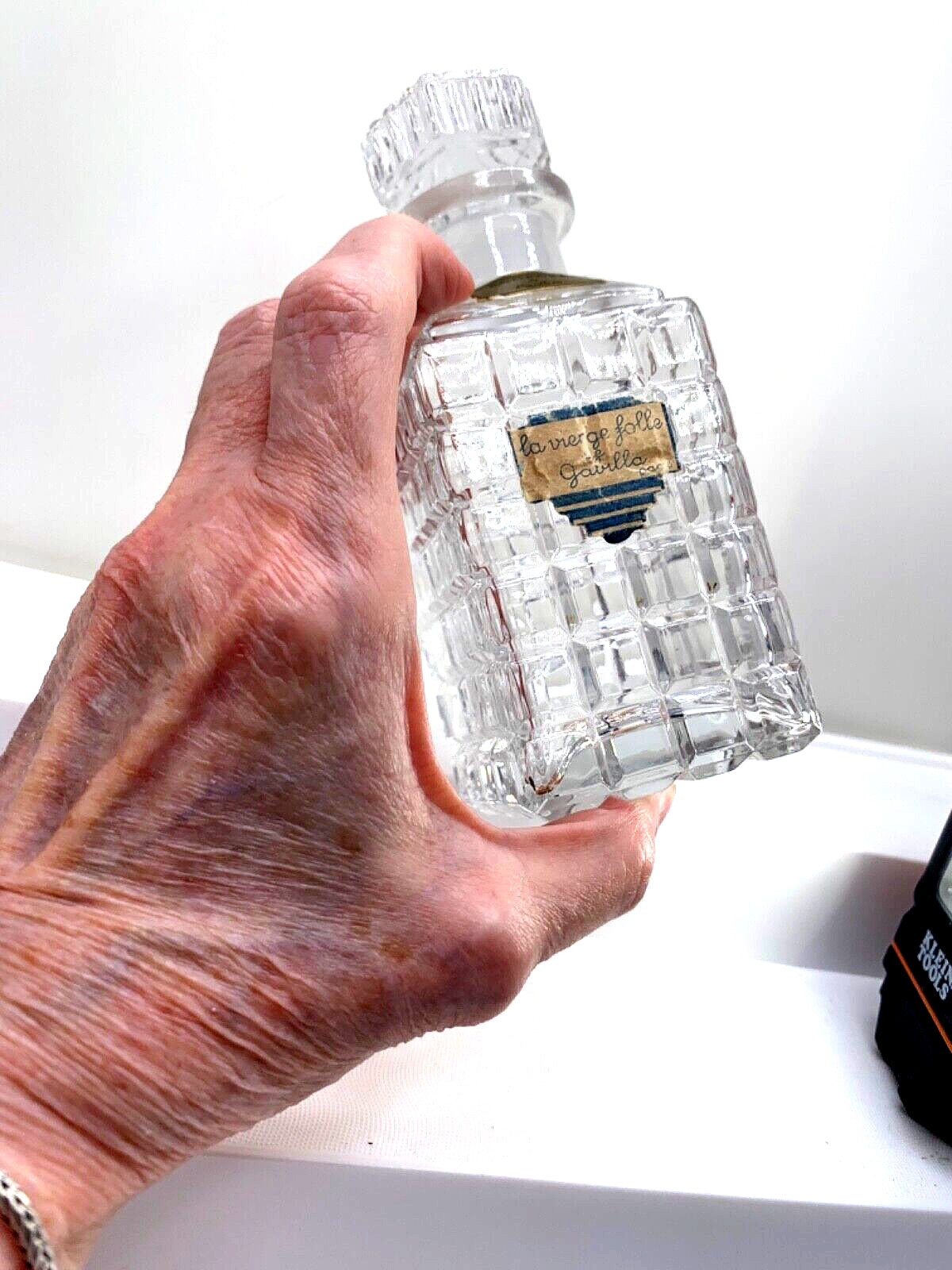 Sparkling  Vintage perfume bottle.  La Vierge Folle by Gabilla.  1931.
