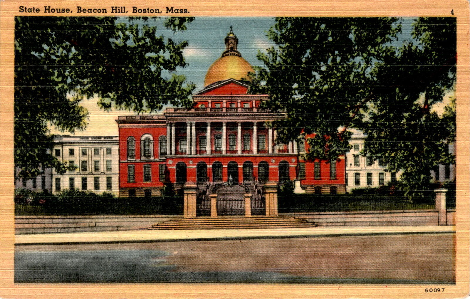 State House, Beacon Hill, Boston, Massachusetts, Beacon Street, Park Postcard