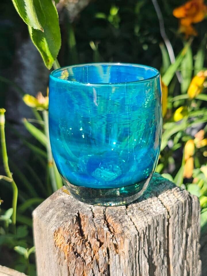 Glassybaby GRATITUDE PRE-TRISK 3 5/8 in Lower Ice Glass Votive Candle Holder