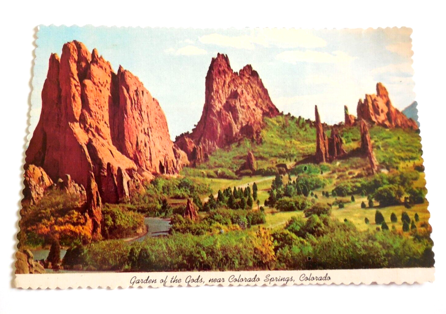 Colorado Springs, CO - Garden of the Gods - Vintage Postcard Scalloped Edge