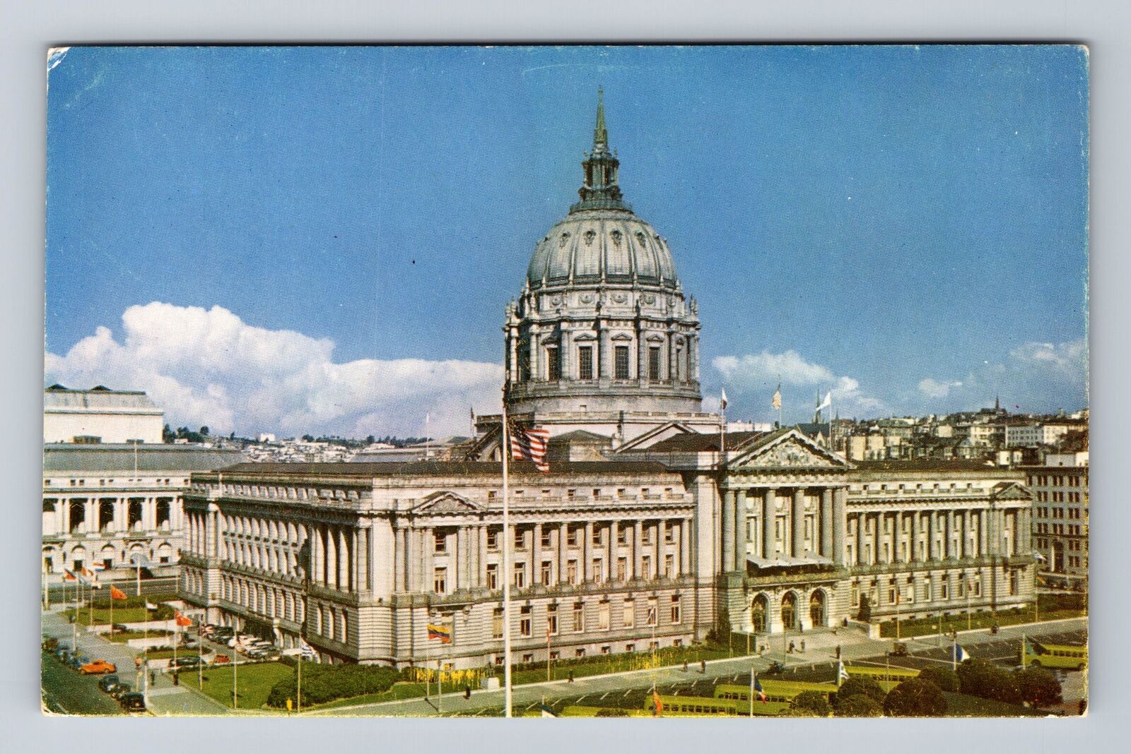 San Francisco CA-California, City Hall, Civic Center, War Mem. Vintage Postcard