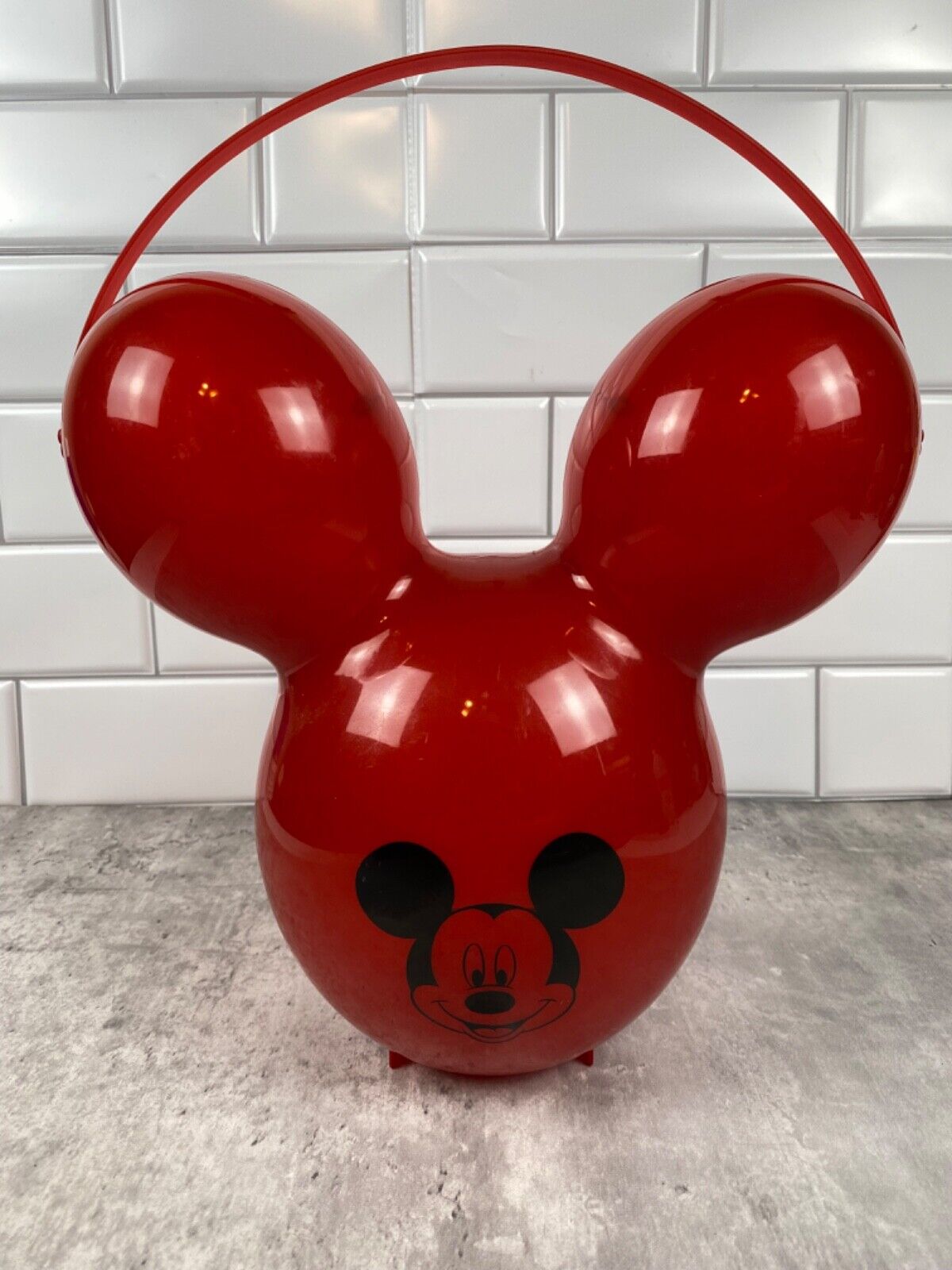 Disneyland 60th Anniversary Red Popcorn Bucket Mickey Ears Balloon Disney Parks