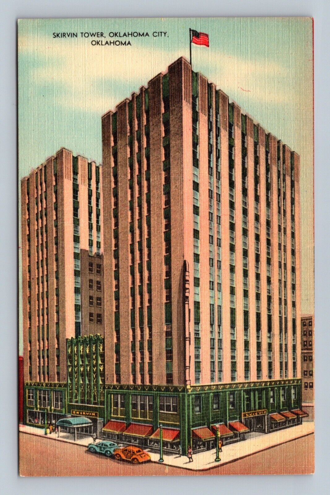Postcard Oklahoma City OK Skirvin Tower Building Unposted Linen