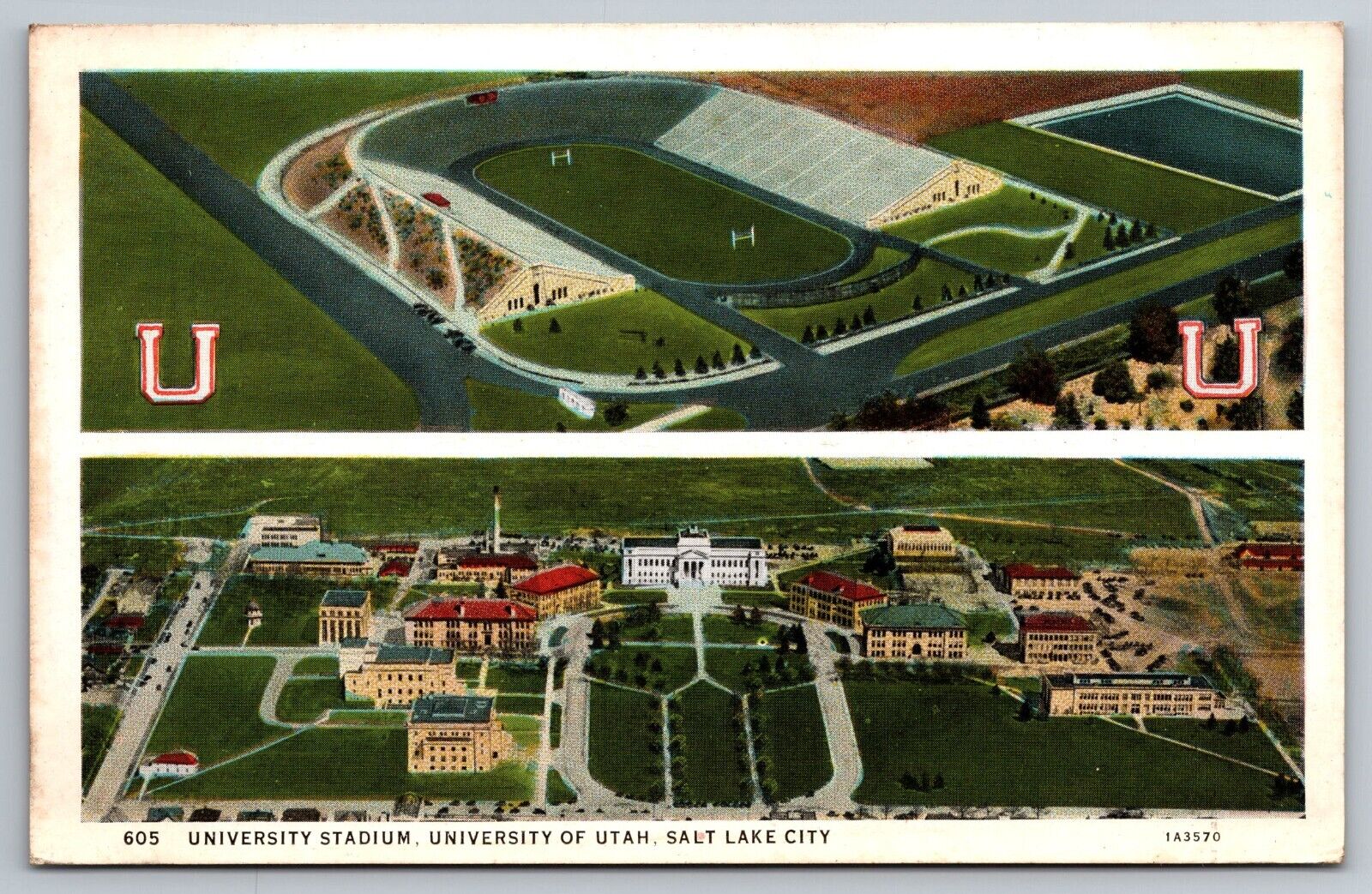 University of Utah. Stadium. Salt Lake City, Utah Postcard