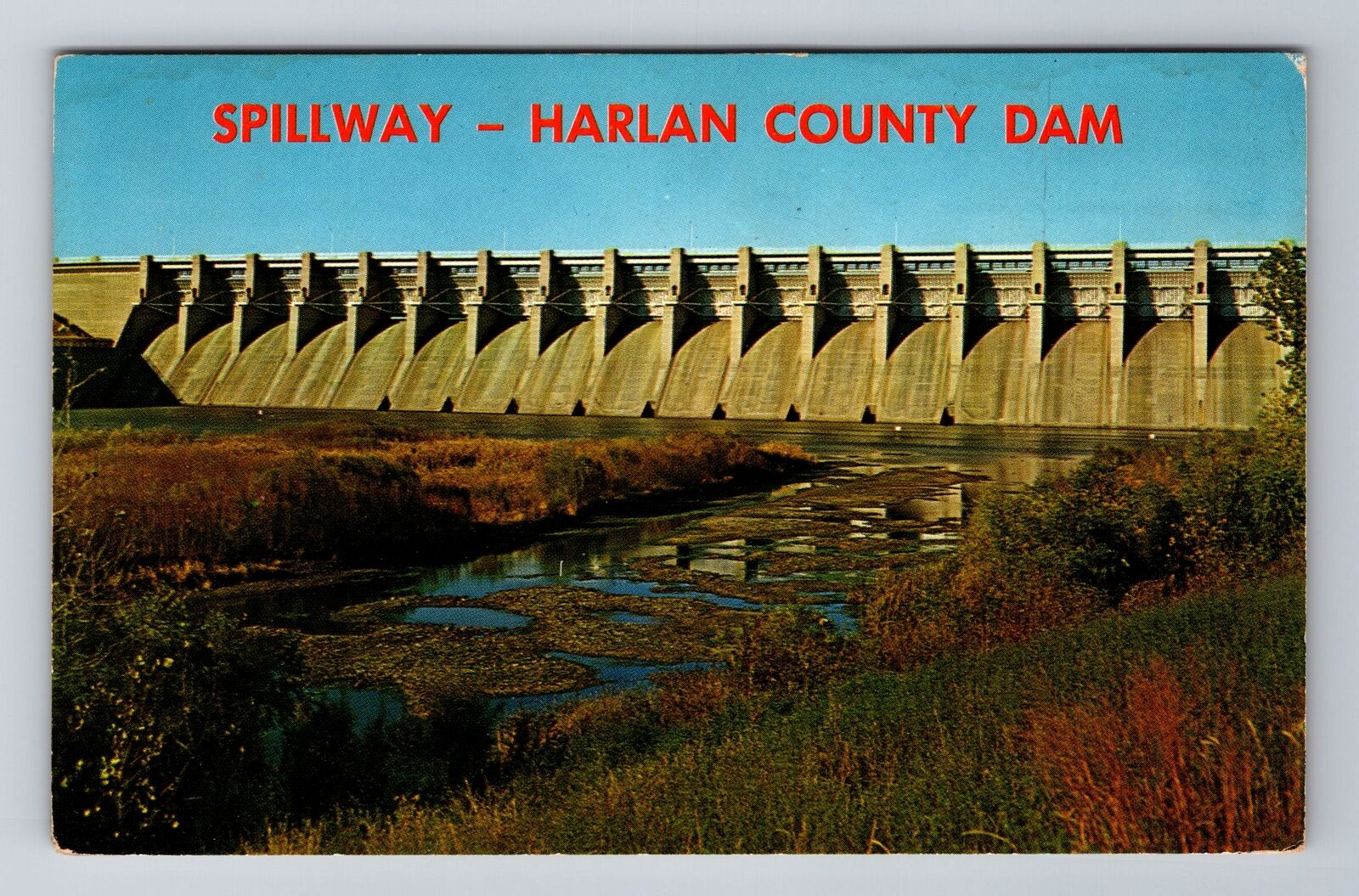 Republican City NE-Nebraska, Harlan County Dam Republican River Vintage Postcard