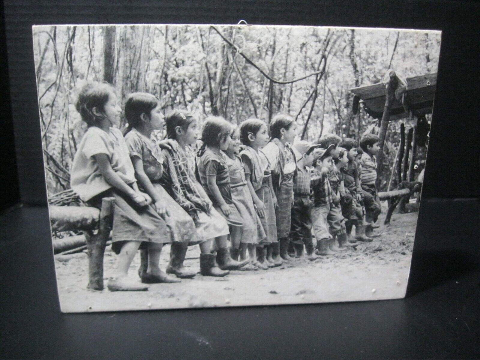 Vintage  Native American Indian Children Black and White Photo 1940's-50's
