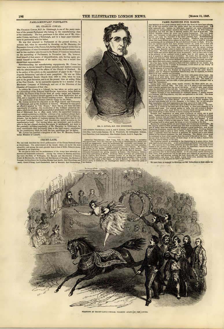 1848 Mr Charles Cowan Mp Edinburgh Mlle Palmyre Anato Horserider