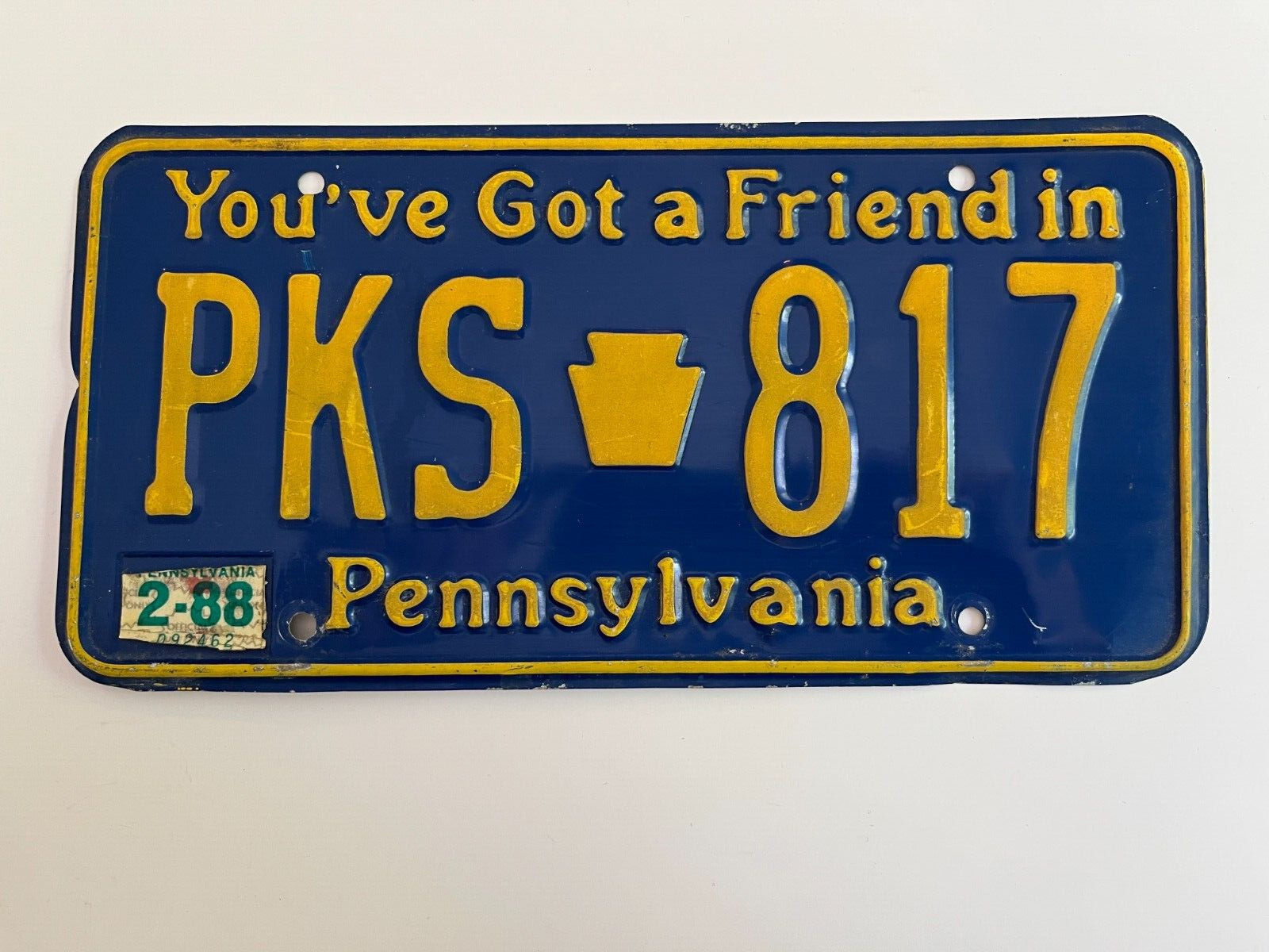 1988 Pennsylvania License Plate \