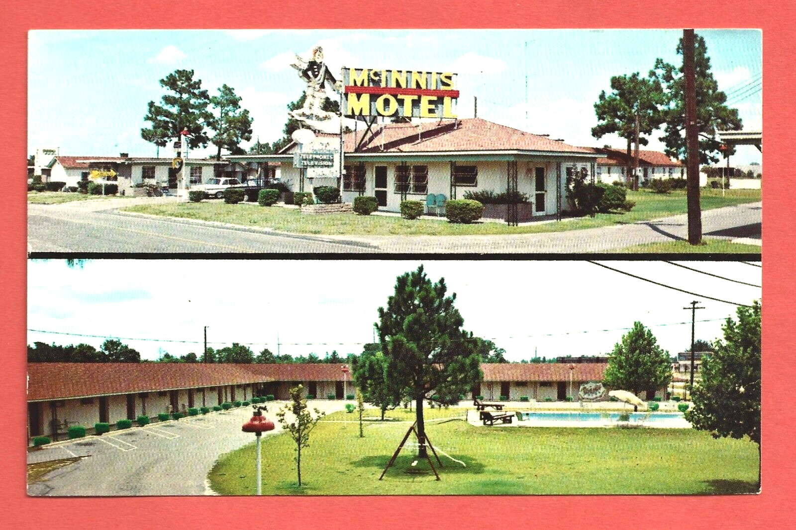 McINNIS MOTEL, U.S. 301, FAYETTEVILLE, NORTH CAROLINA – 1950s Postcard