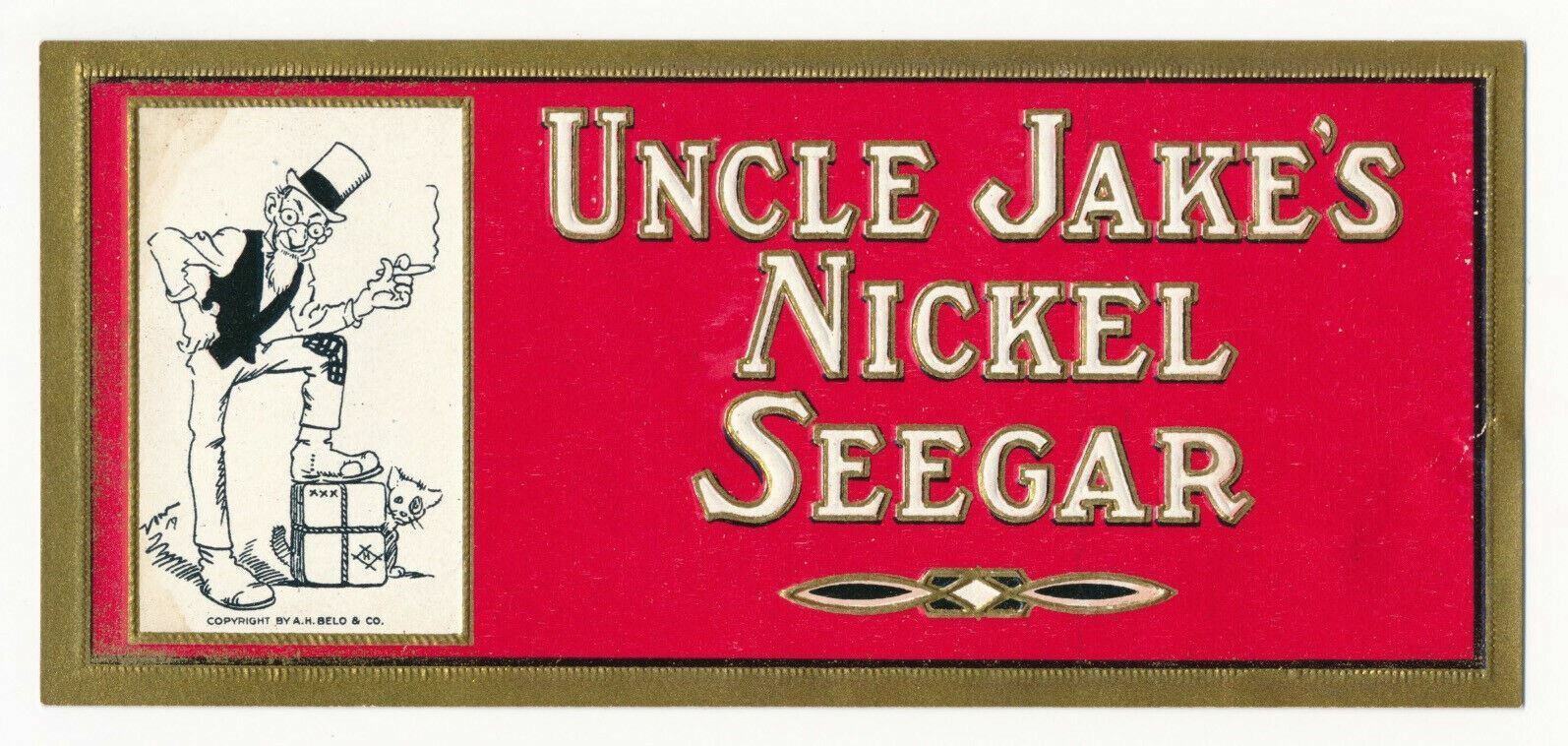 Uncle Jake\'s Nickel Seegar - Cigar Box Label