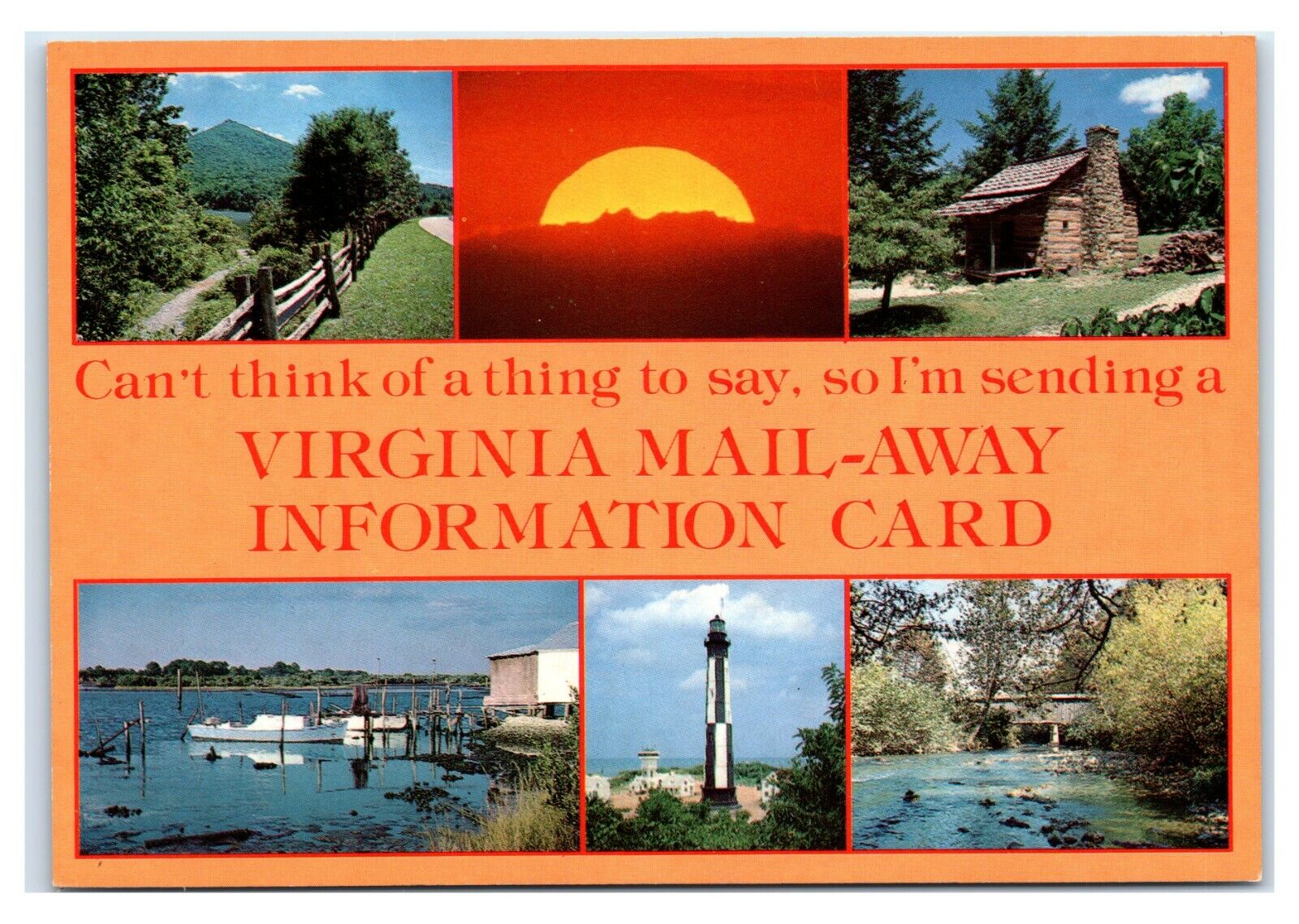 Postcard Virginia Mail-Away Information Card greetings N25