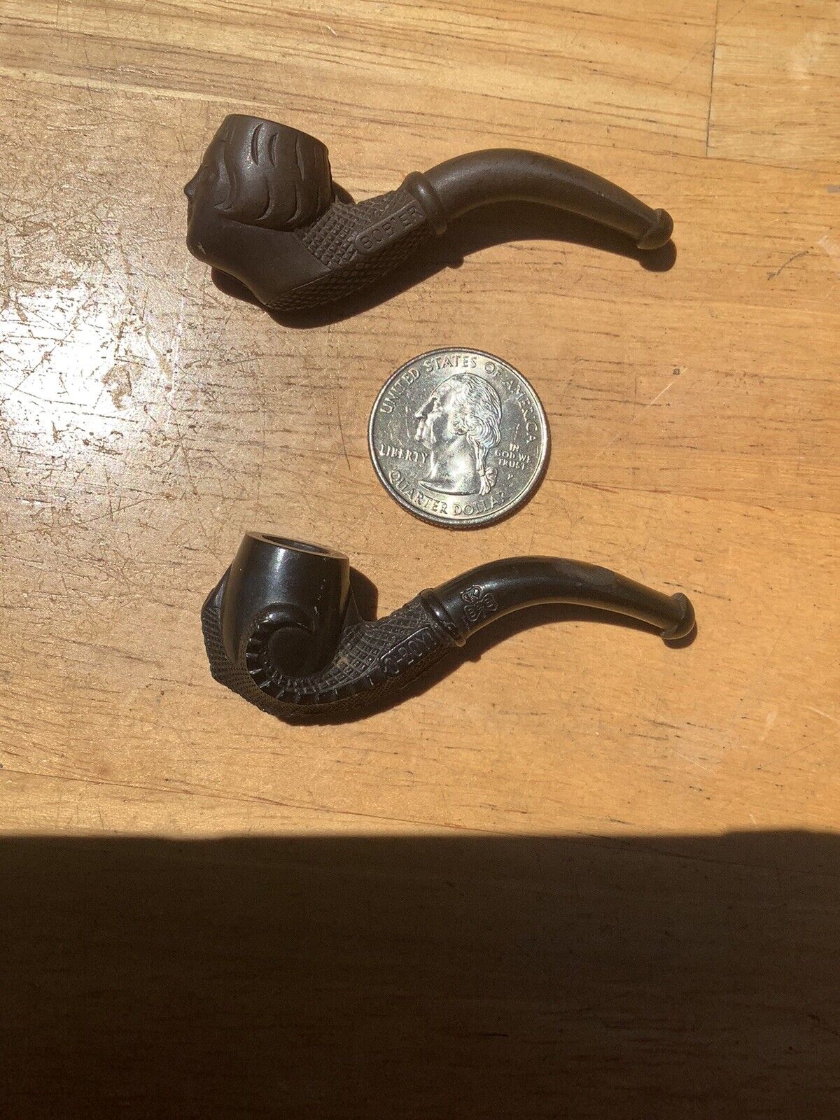 Rare Gutta Percha Miniature Tobacco Smoke Pipes O-Boy And Bob’s Pipe Excellent