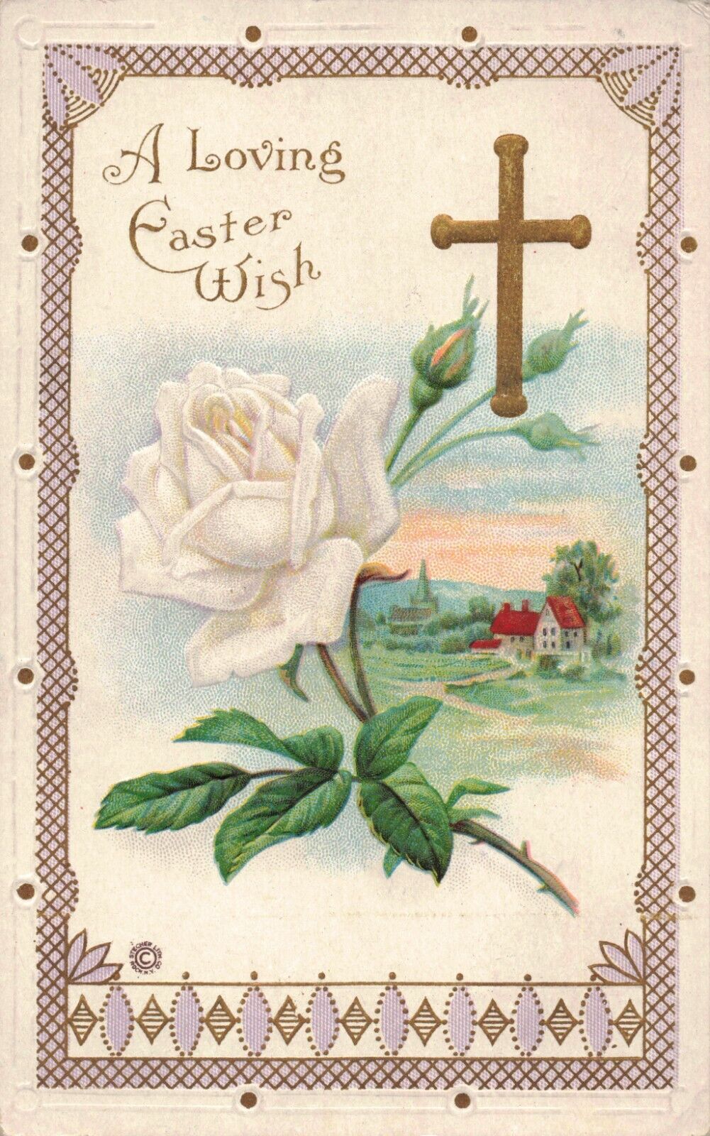 Circa 1915 A Loving Easter Wish Embossed Postcard ~ Junge