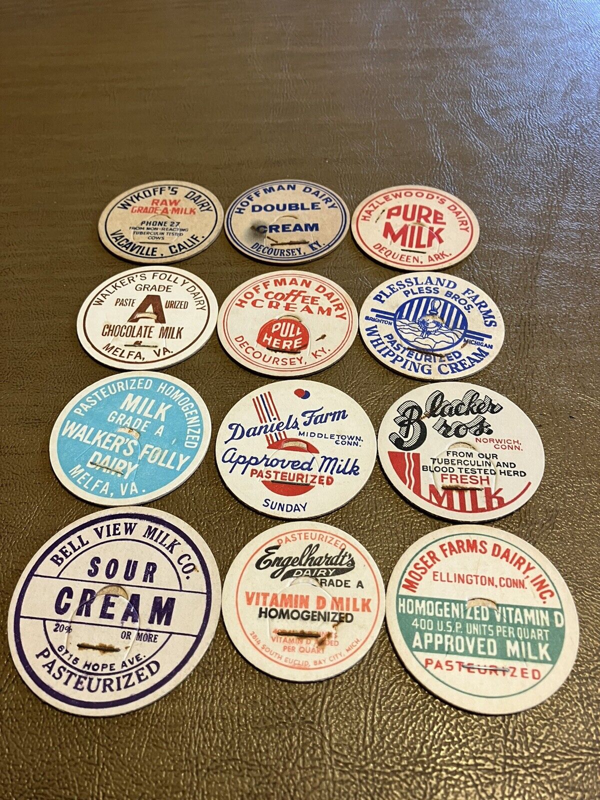 Lot of 12 Milk Caps 