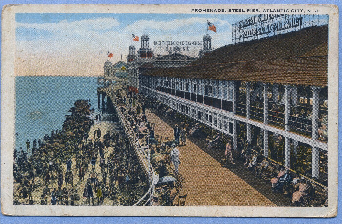 Postcard Atlantic City, NJ Steel Pier Promenade  1921  A-12