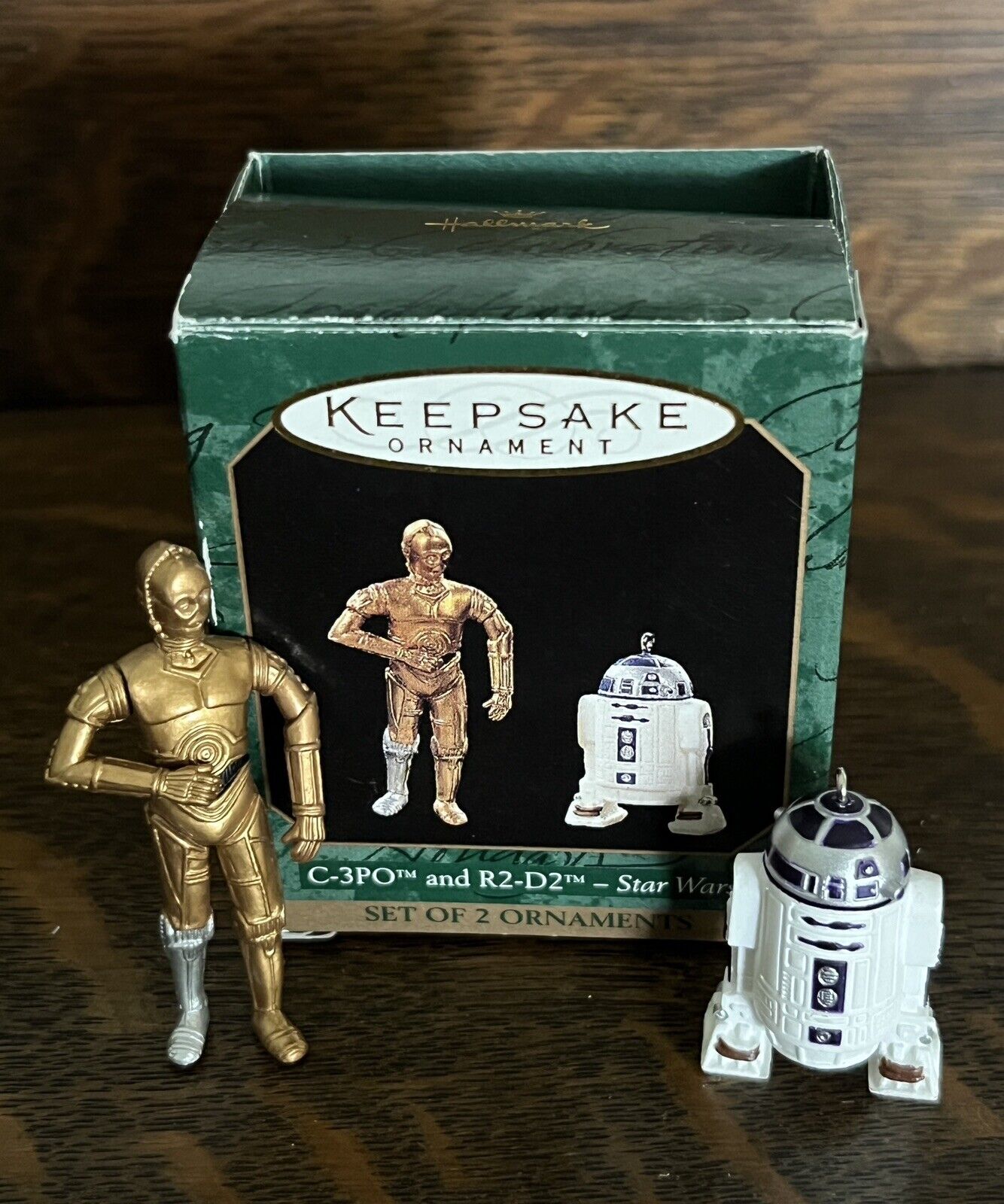 Vintage Star Wars Hallmark Keepsake Mini Ornament 1997 Set C-3PO & R2-D2