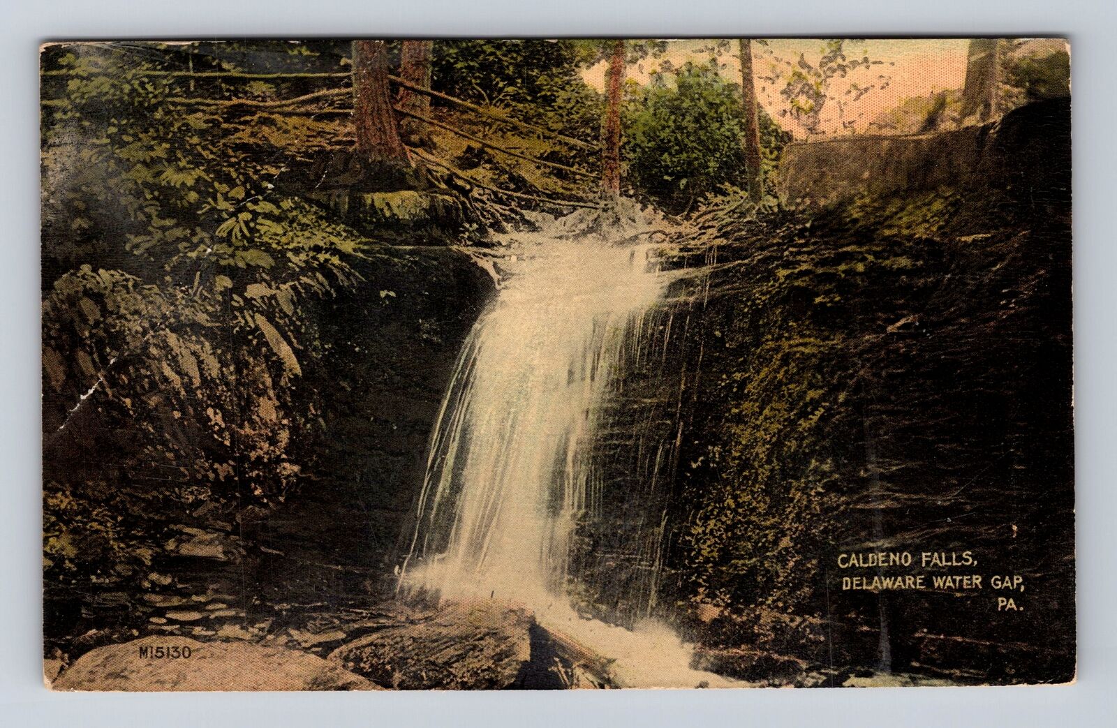 Delaware Water Gap PA-Pennsylvania, Caldeno Falls, Vintage c1913 Postcard