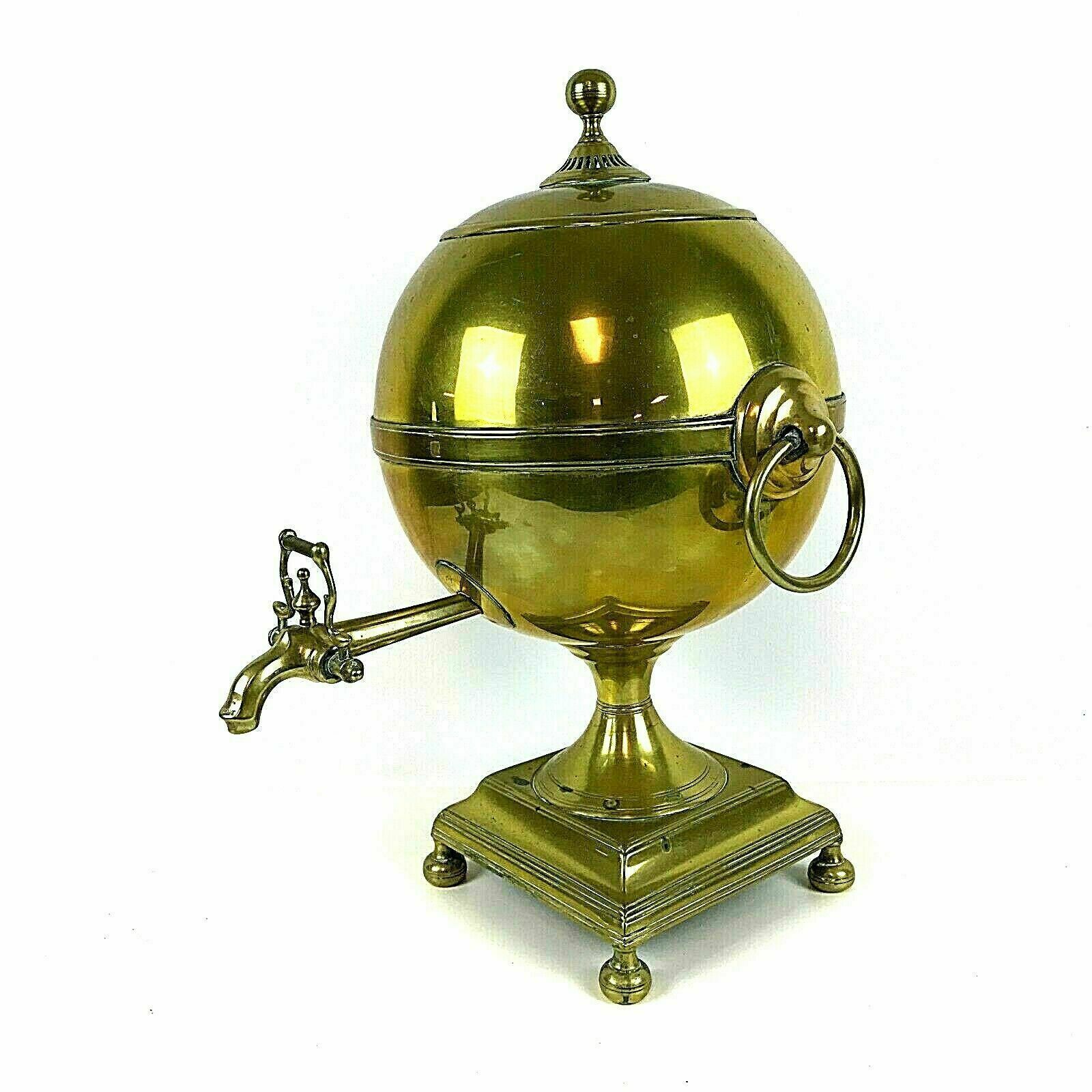 19 / 18th Century English Brass Samovar Hot Water Urn Signed J & W Grieve
