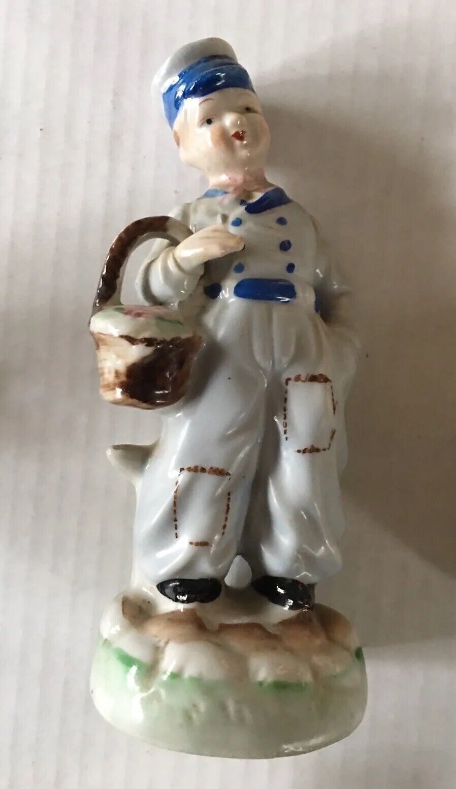 Vintage Dutch Boy Figurine Occupied Japan Porcelain 6” Flaw