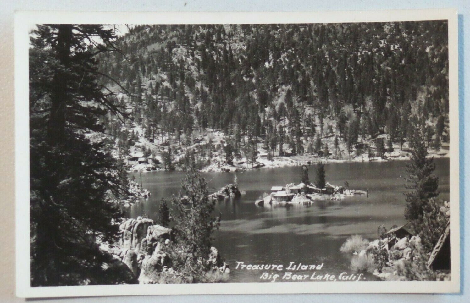 Treasure Island Big Bear Lake California Real Photo Postcard RPPC 4379