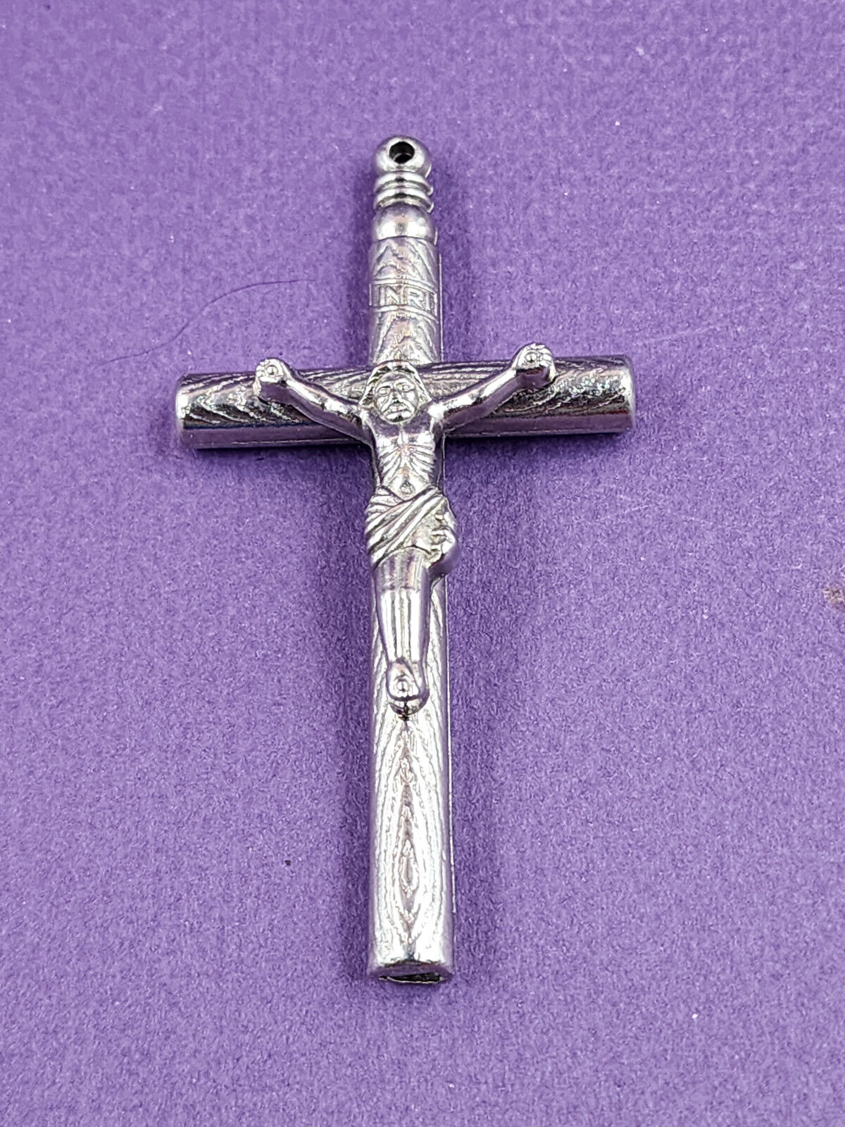Crucifix Whistle Christian Cross GOD PROTECT Pendant Silver Tone Dimensional