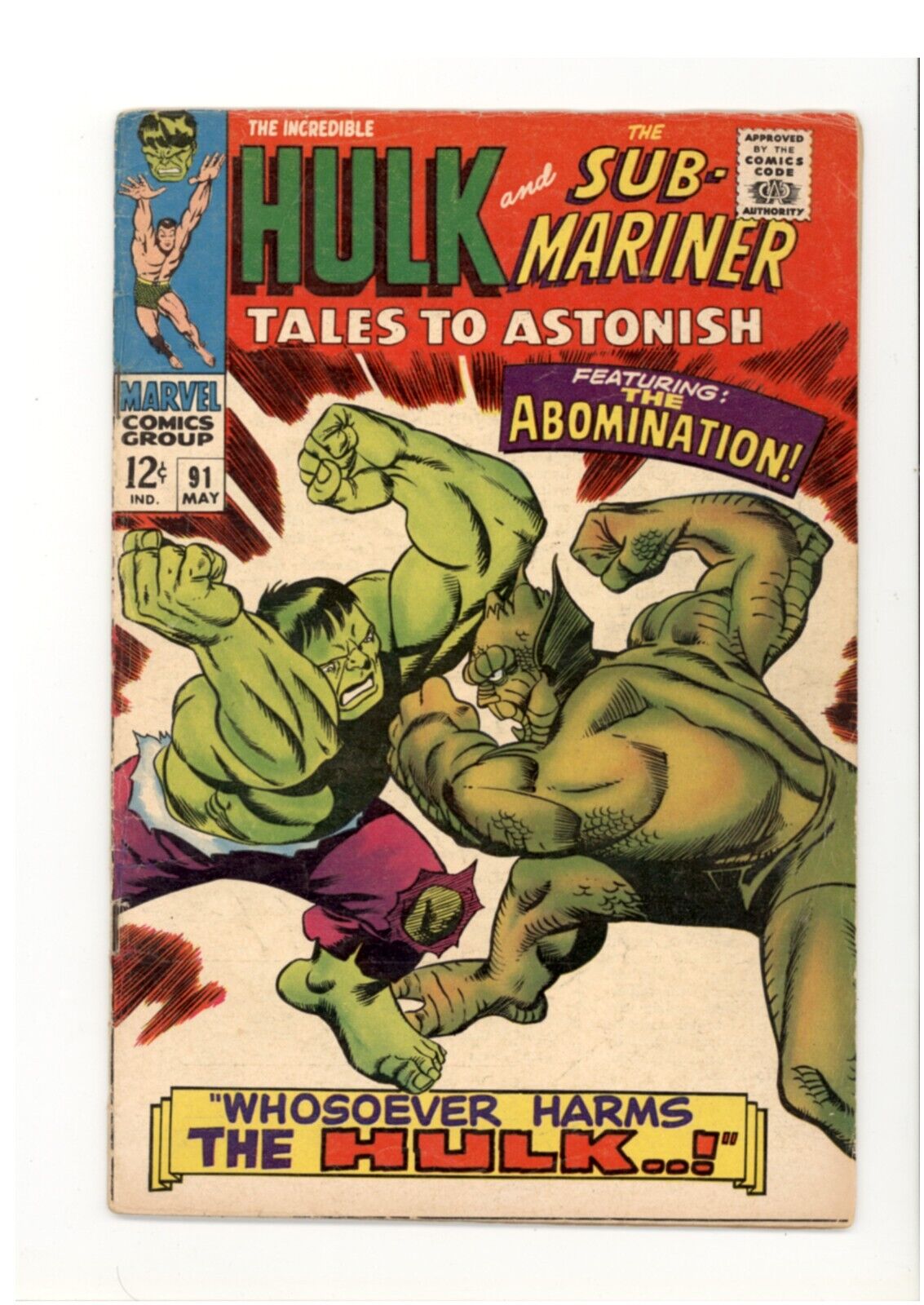 Tales to Astonish 91 VG- Abomination Appearance 1967