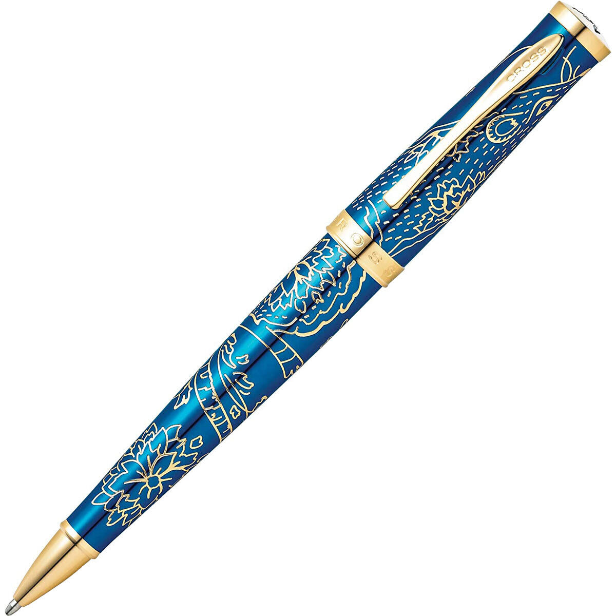 Cross Ballpoint Pen Sauvage 2021 Year of the Rat Blue Brass and Gold AT0312-23
