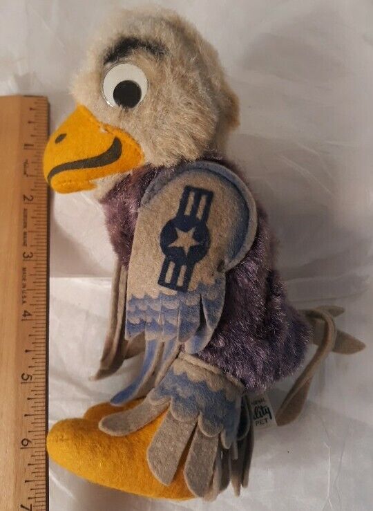 VTG USA Veterans Military Mascot Navy Felt Eagle Bird Collegiate Plush Toy Iowa